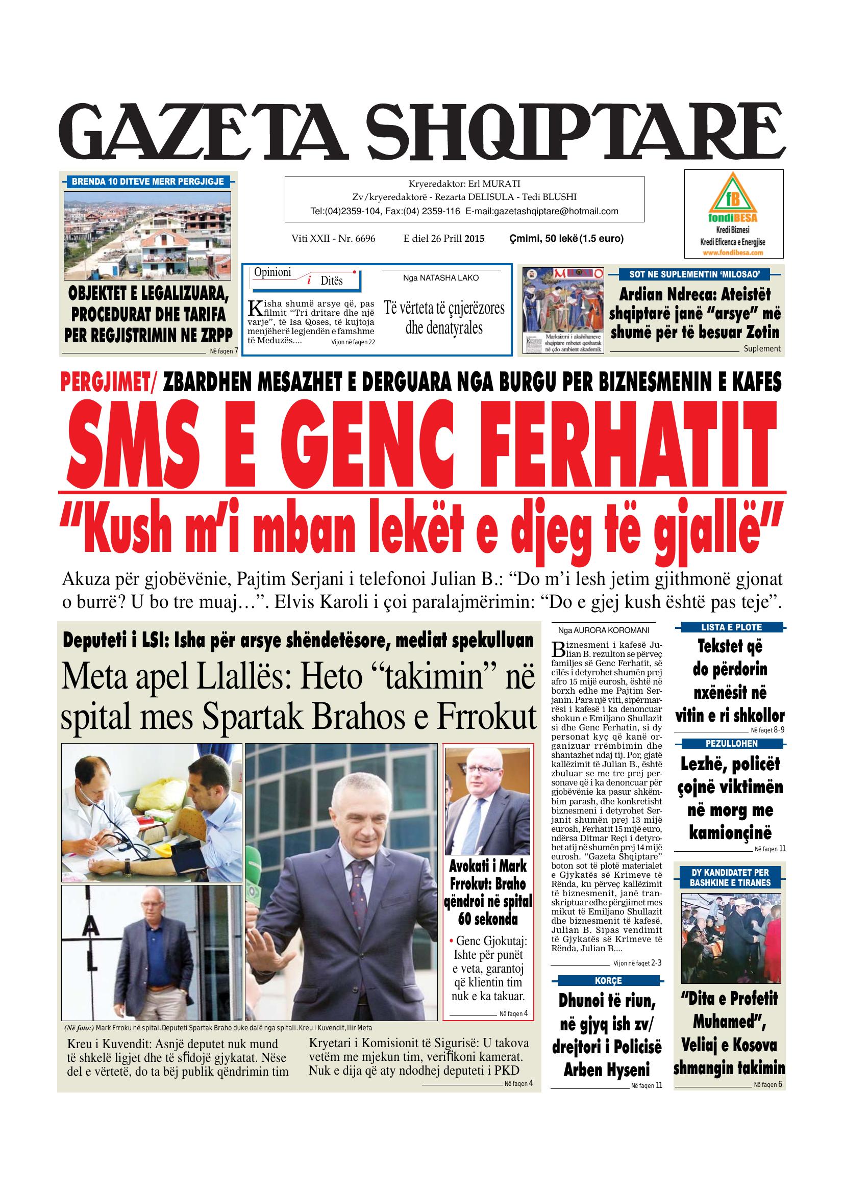 Gazeta Shqiptare 2015-04-26