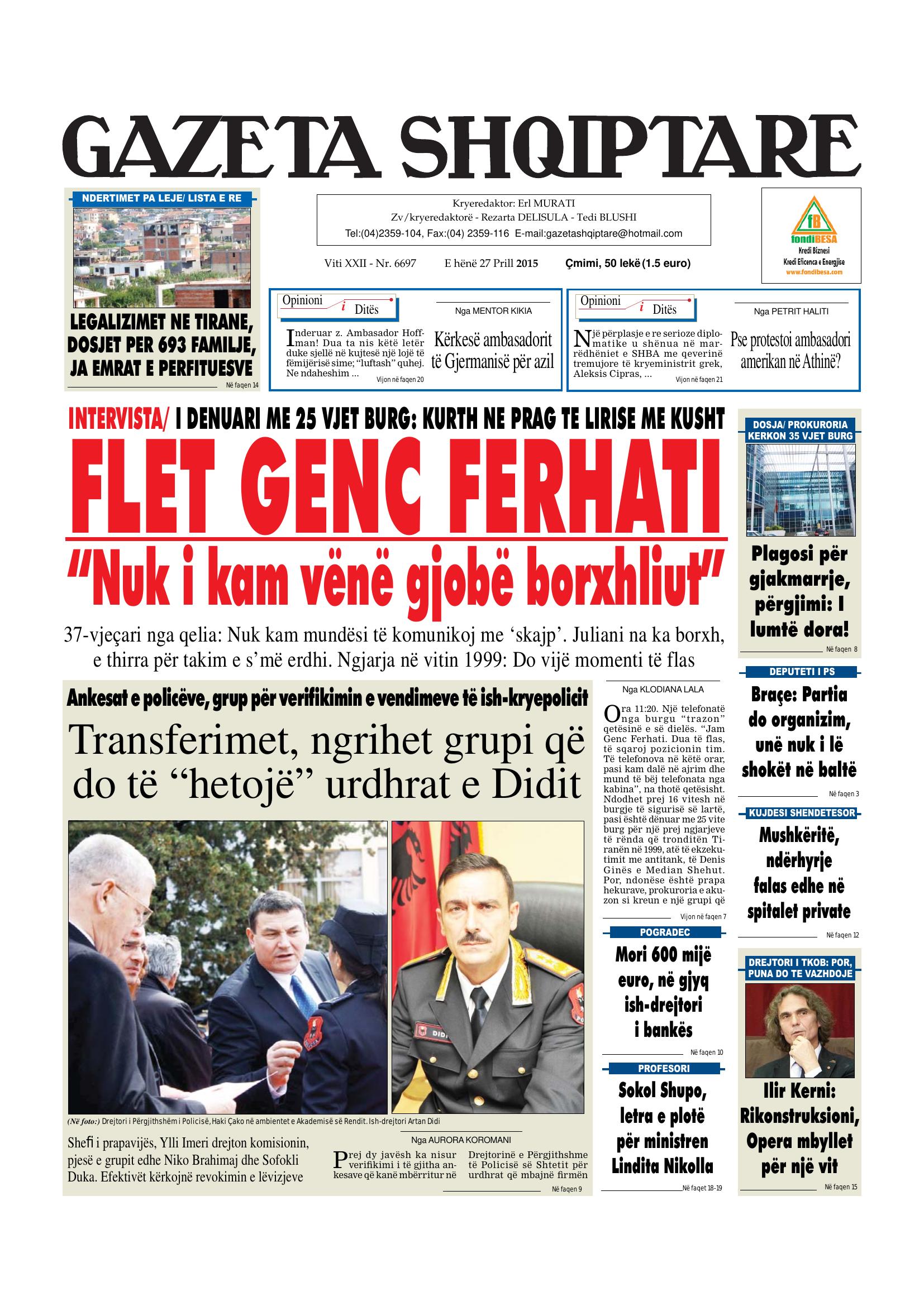 Gazeta Shqiptare 2015-04-27