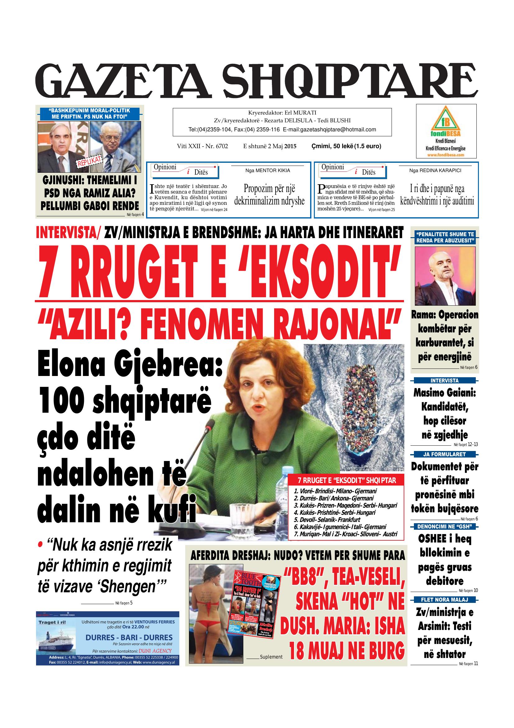 Gazeta Shqiptare 2015-05-02