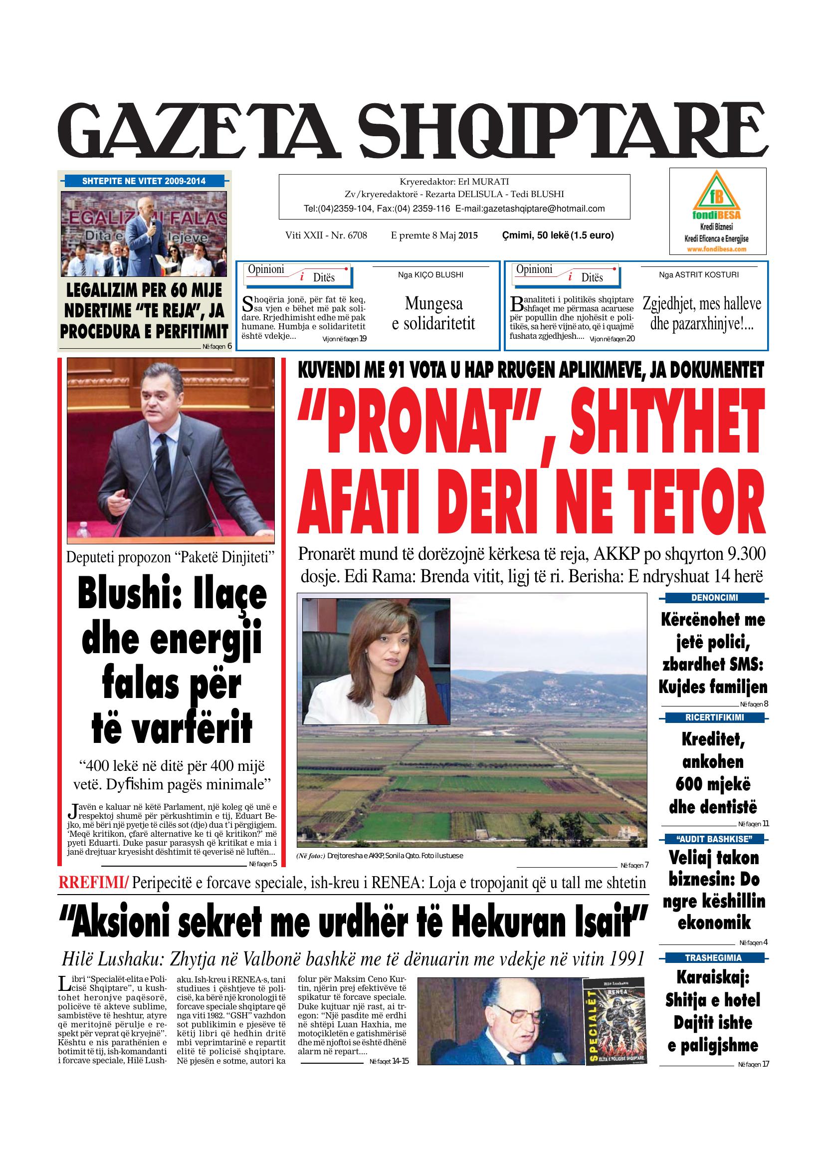 Gazeta Shqiptare 2015-05-08