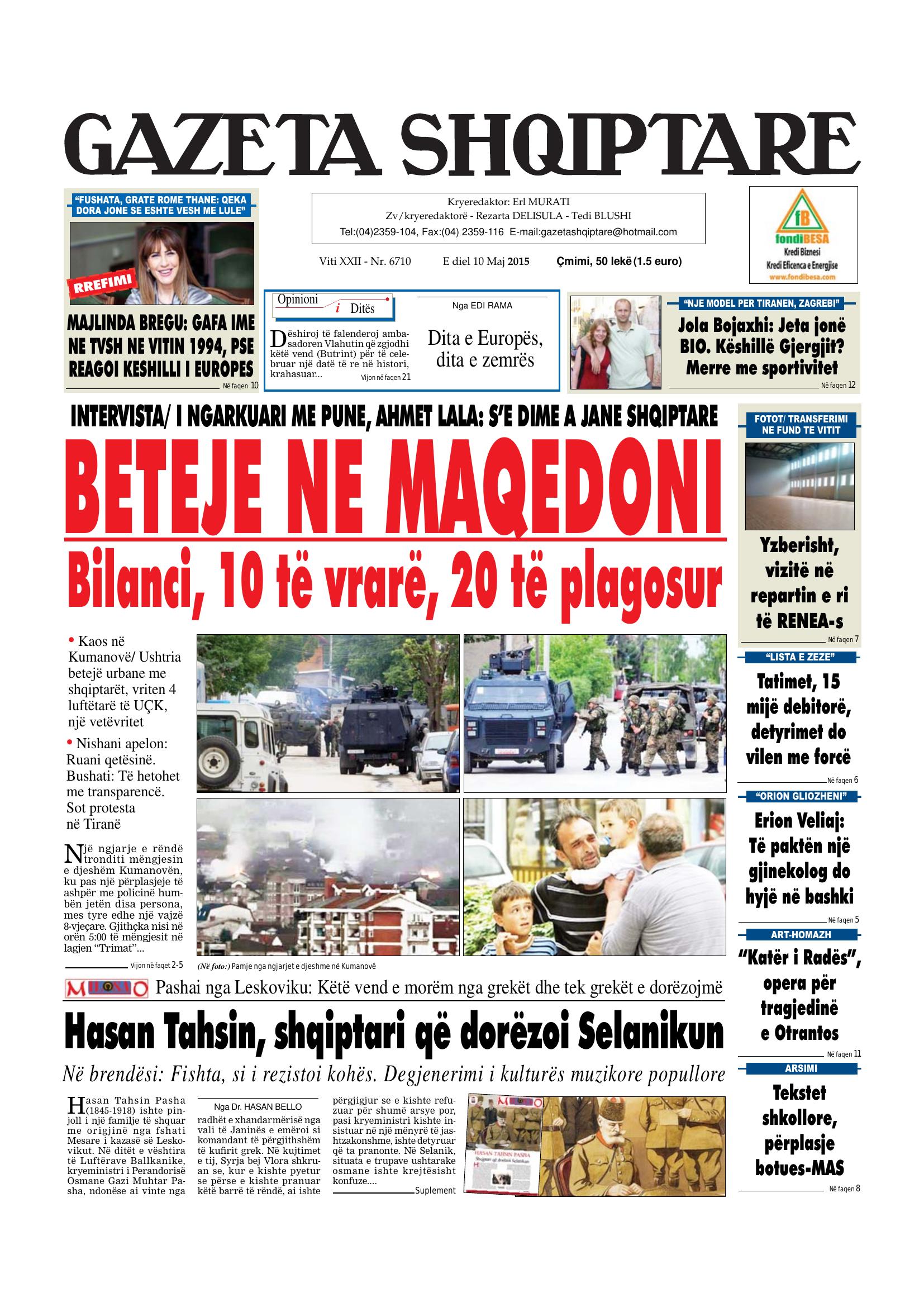 Gazeta Shqiptare 2015-05-10