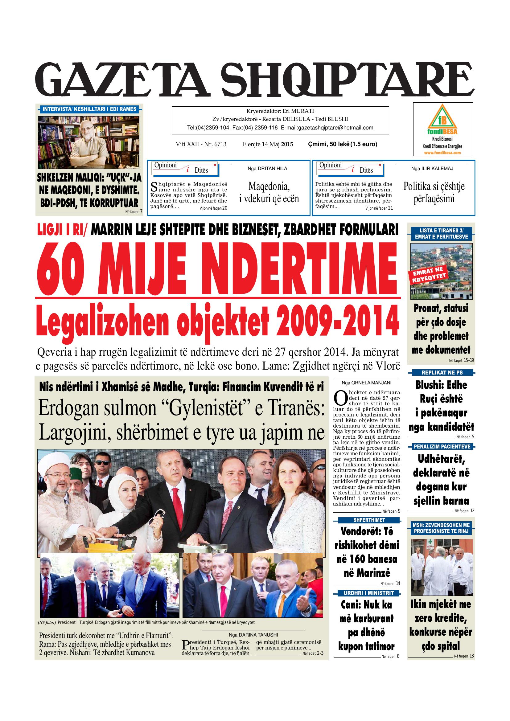 Gazeta Shqiptare 2015-05-14