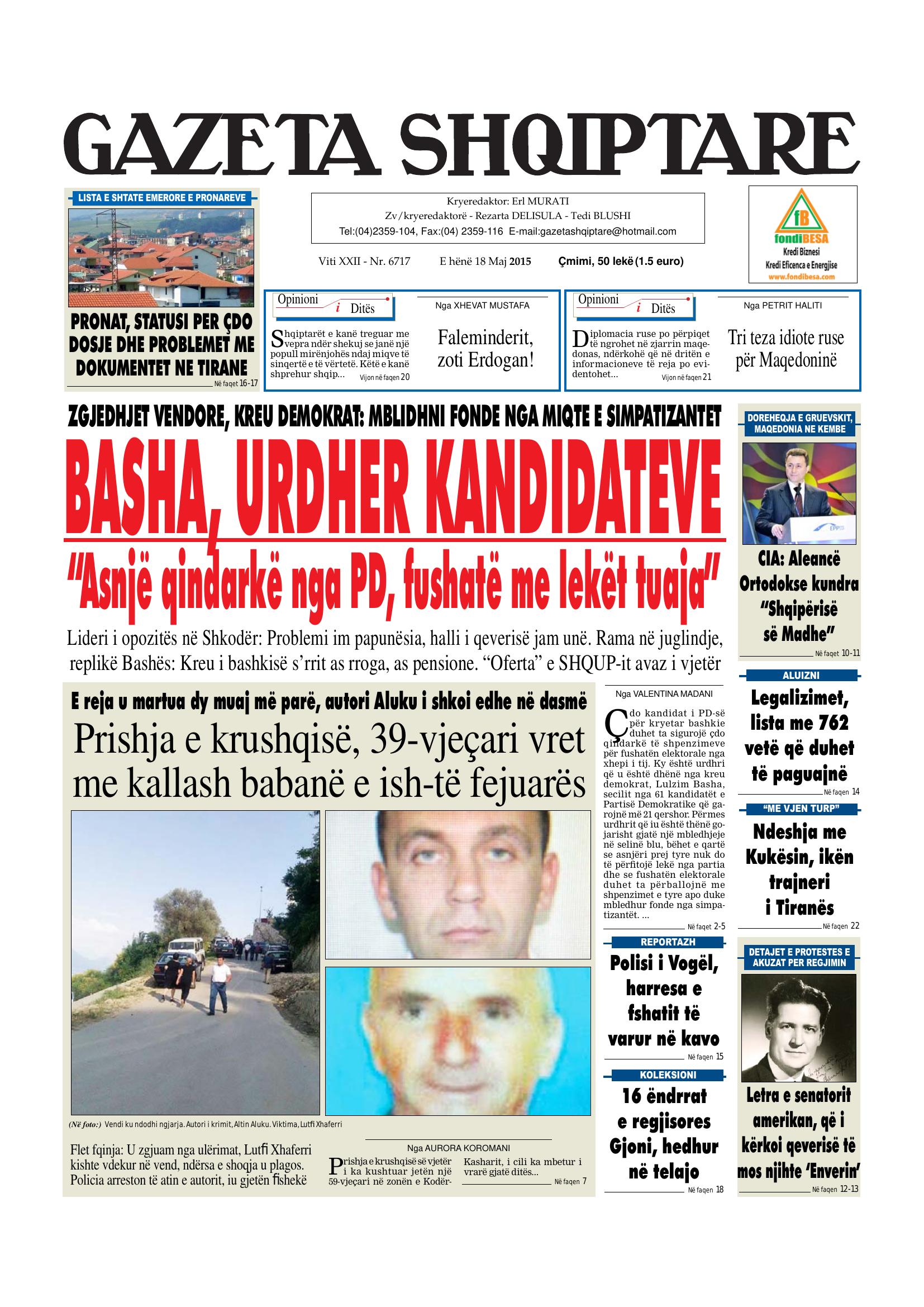 Gazeta Shqiptare 2015-05-18