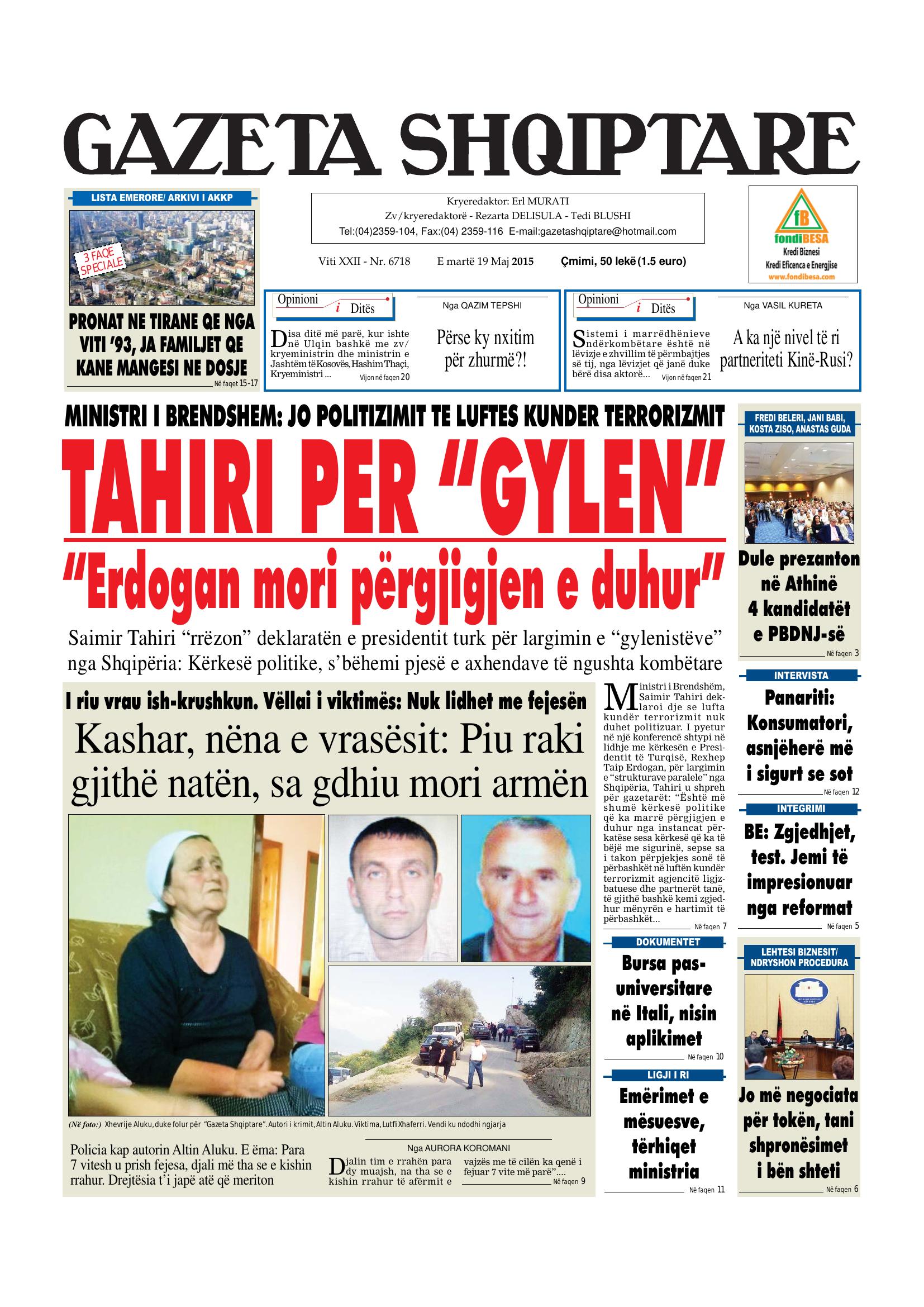 Gazeta Shqiptare 2015-05-19