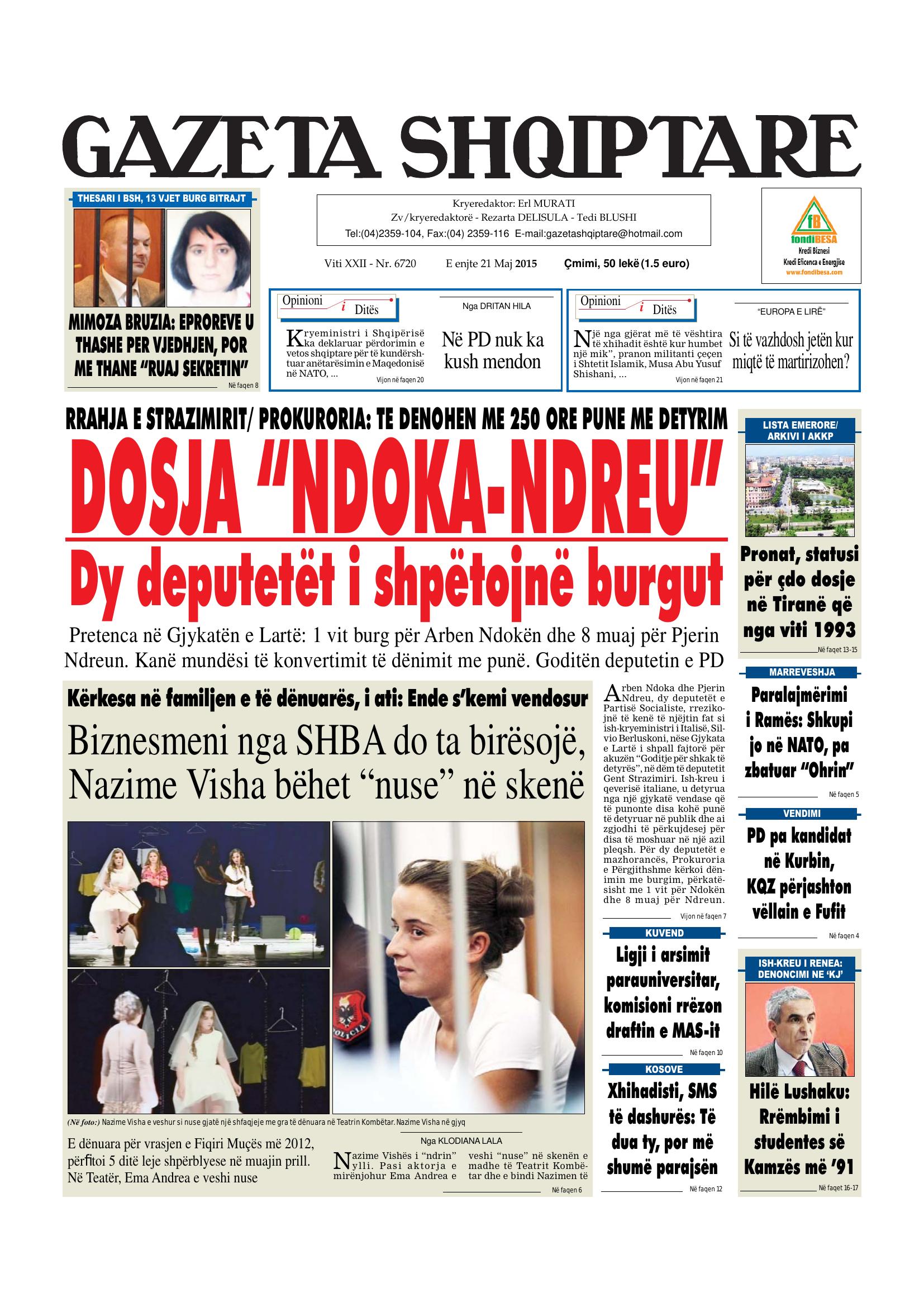 Gazeta Shqiptare 2015-05-21