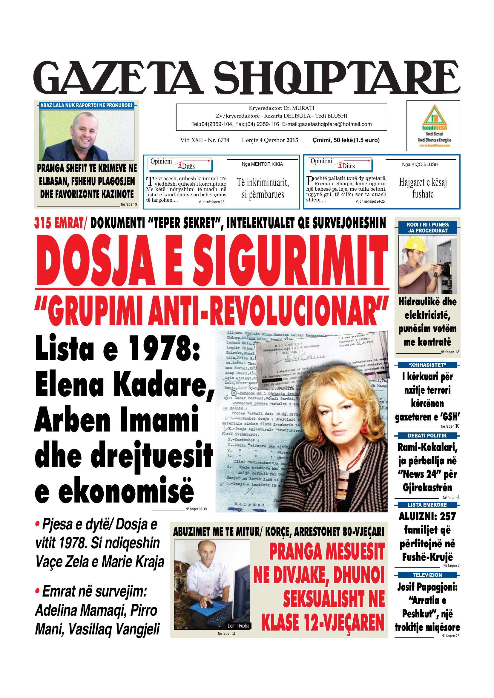 Gazeta Shqiptare 2015-06-04