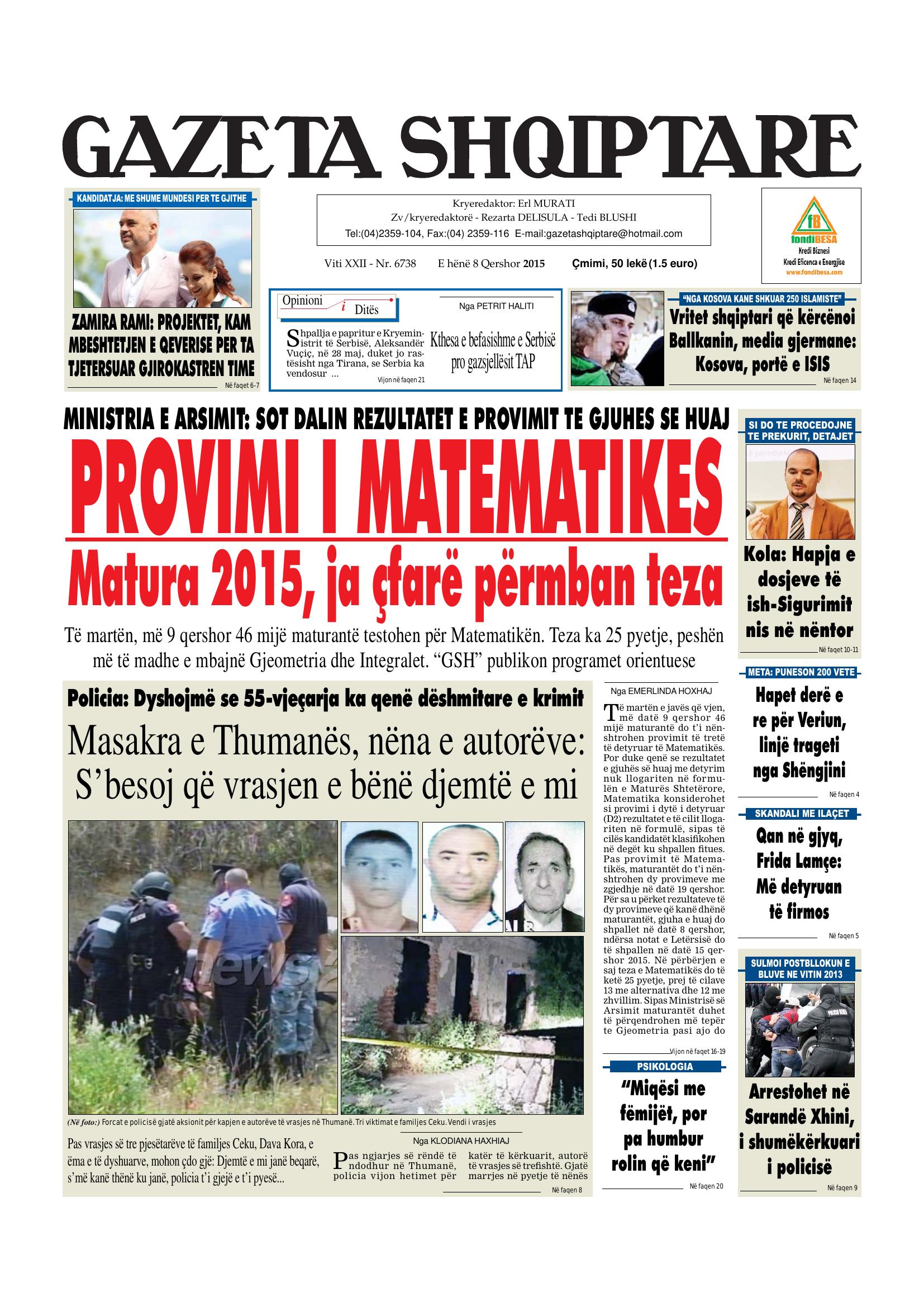 Gazeta Shqiptare 2015-06-08