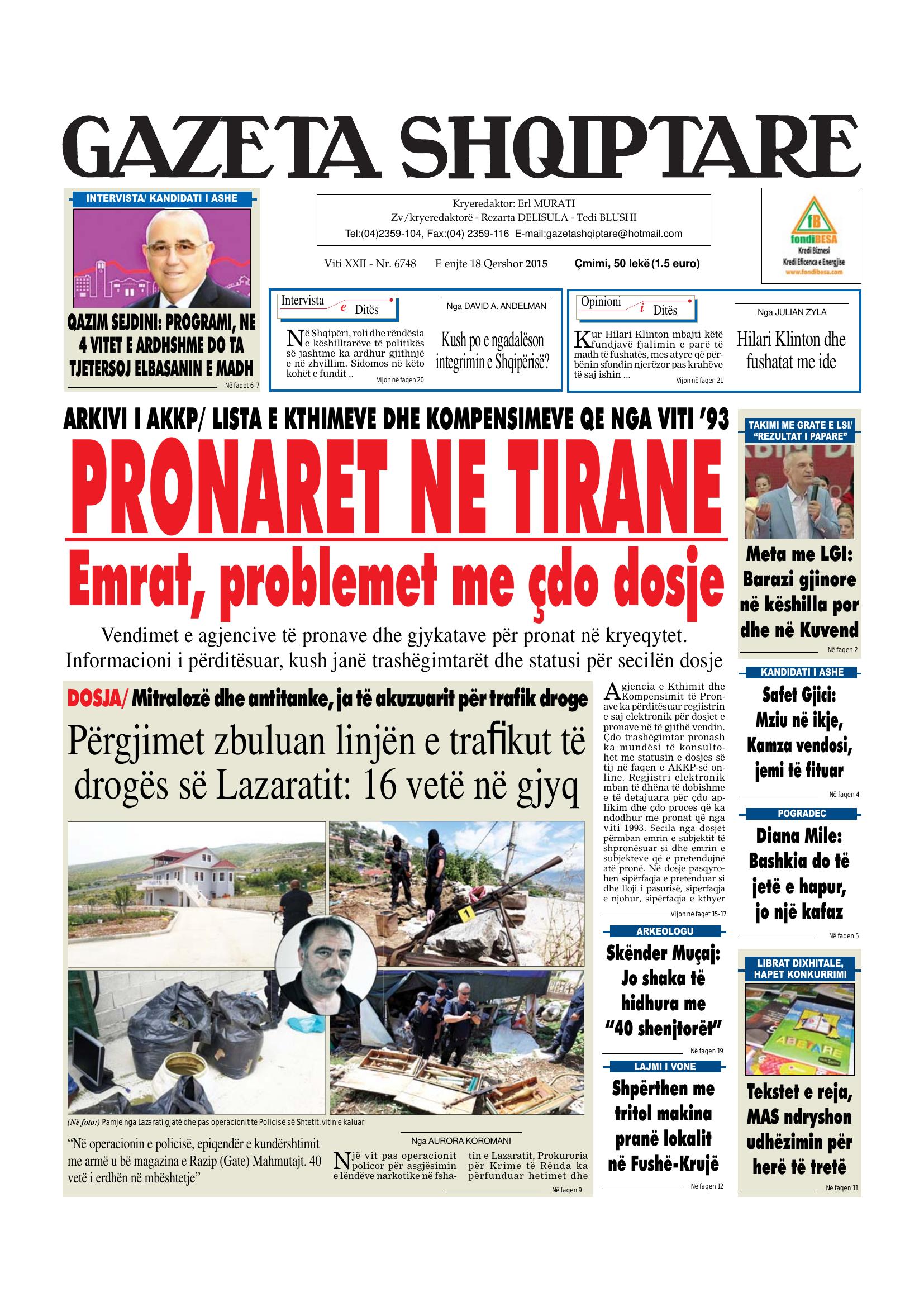 Gazeta Shqiptare 2015-06-18