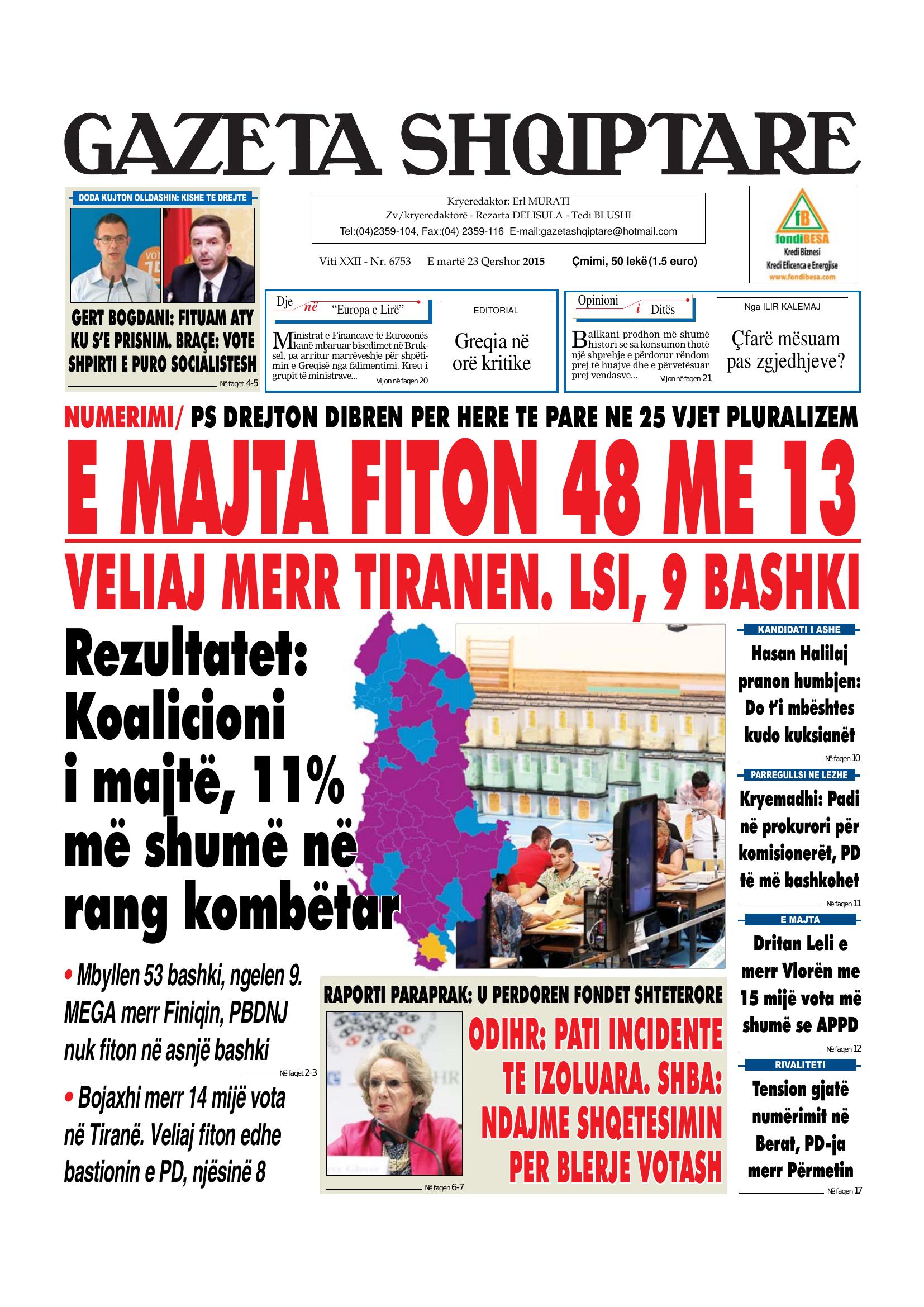 Gazeta Shqiptare 2015-06-23