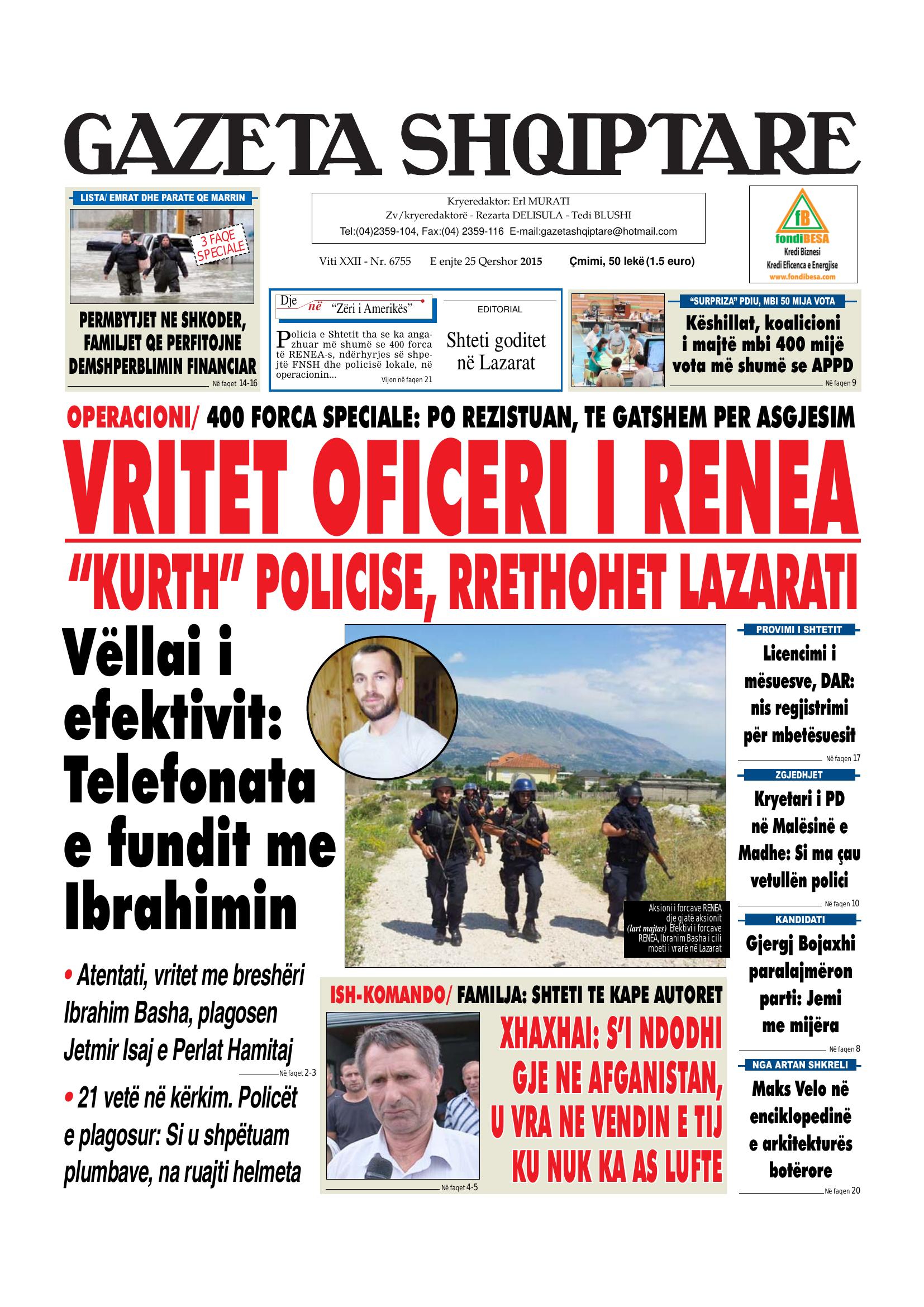 Gazeta Shqiptare 2015-06-25