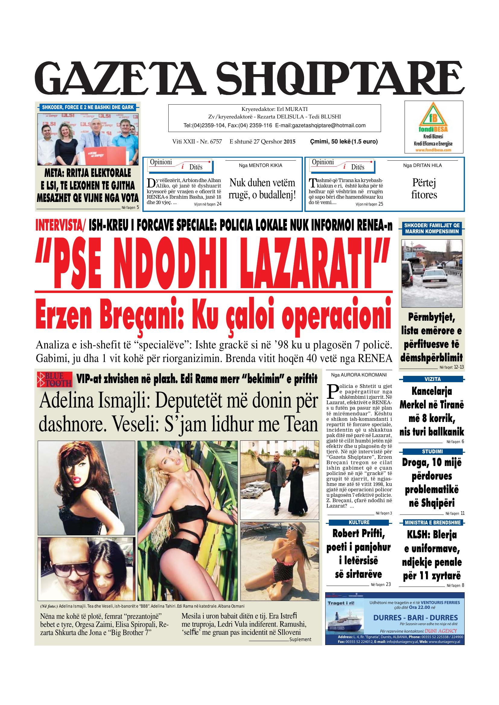 Gazeta Shqiptare 2015-06-27