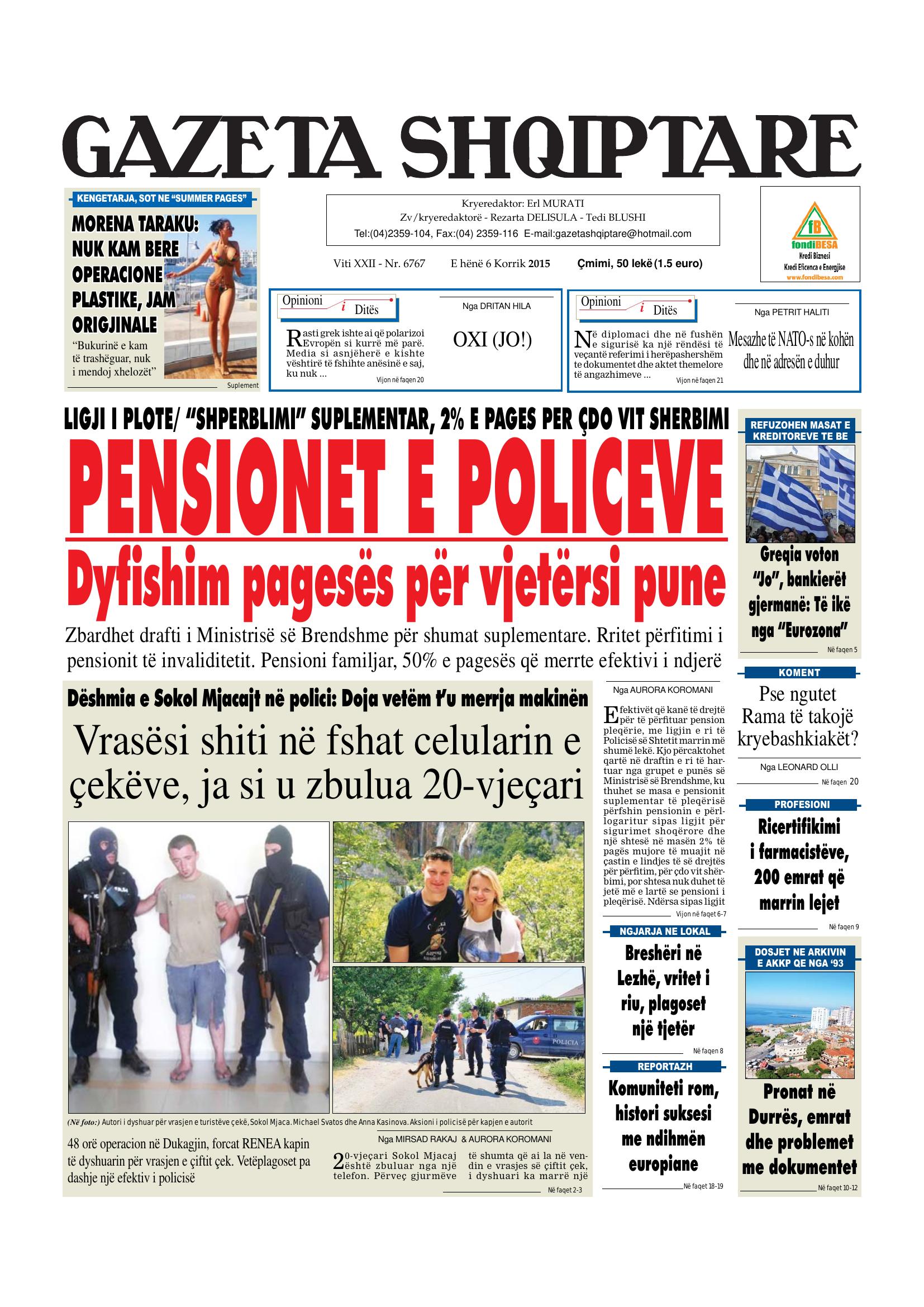 Gazeta Shqiptare 2015-07-06