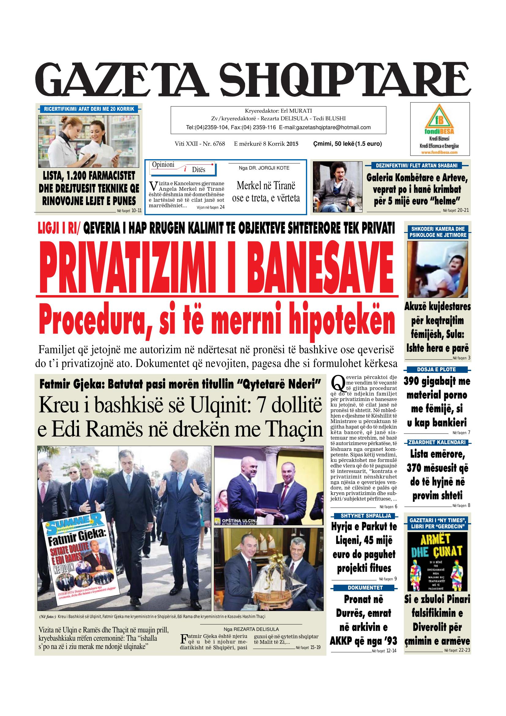 Gazeta Shqiptare 2015-07-08