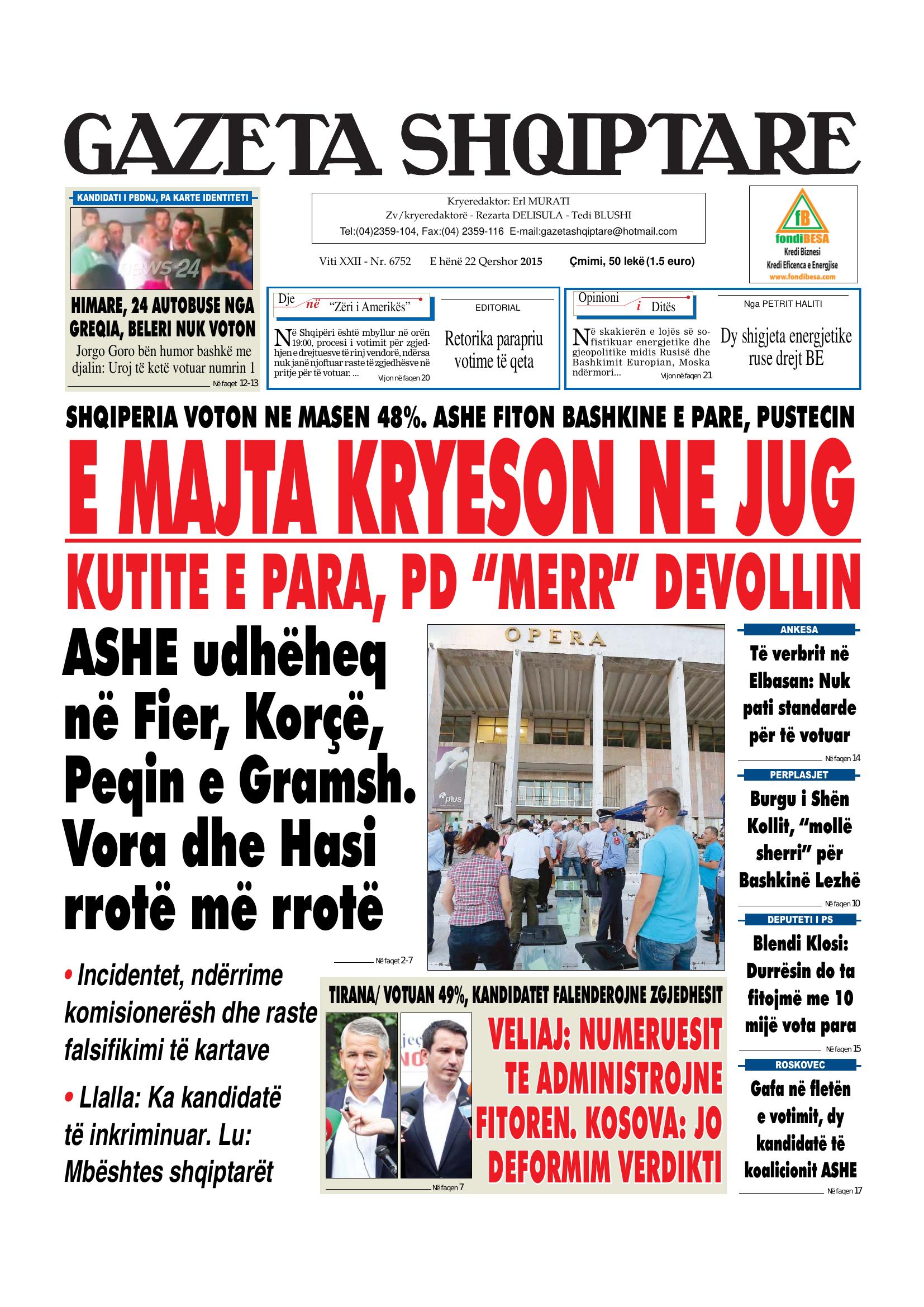 Gazeta Shqiptare 2015-06-22