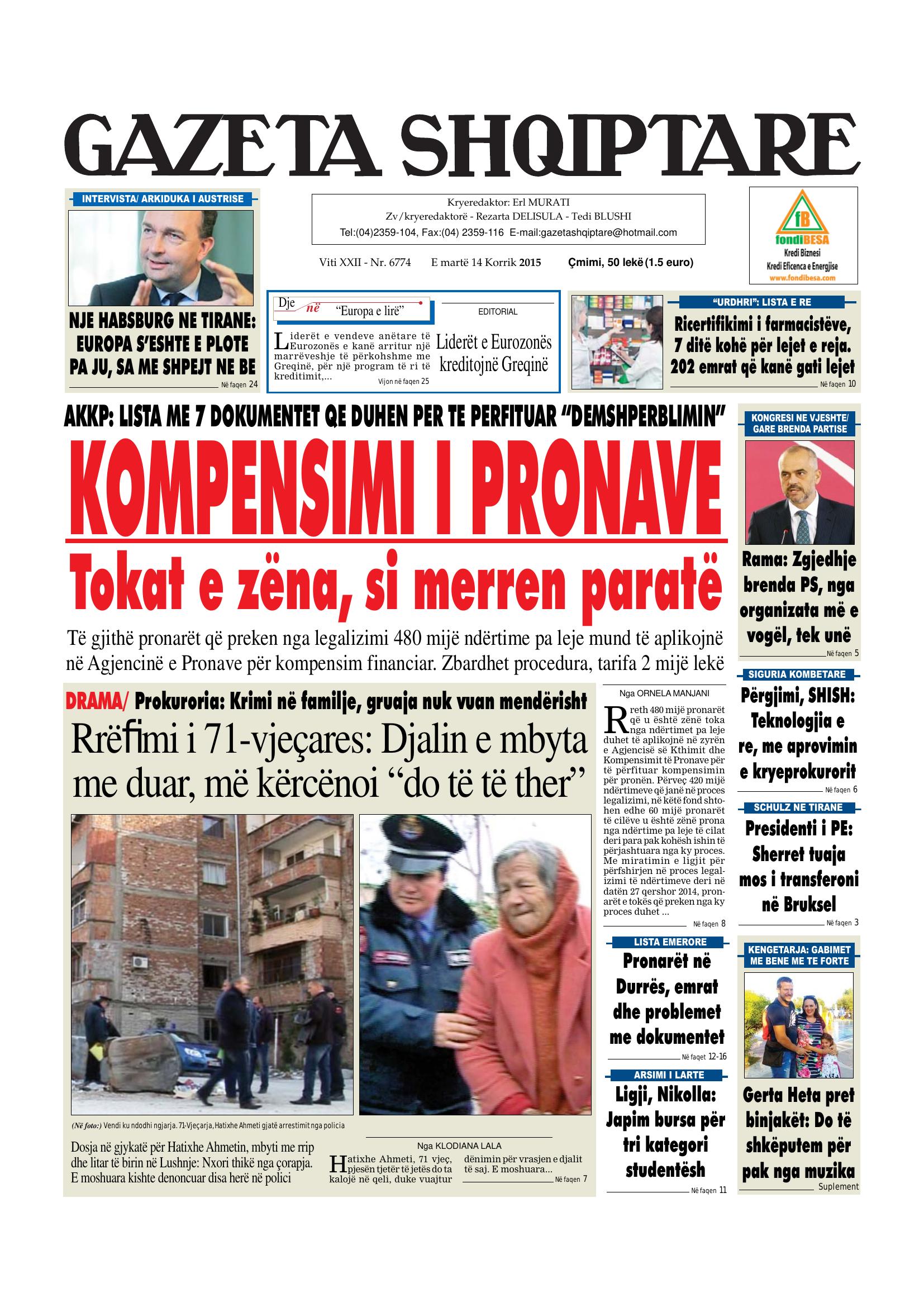 Gazeta Shqiptare 2015-07-14