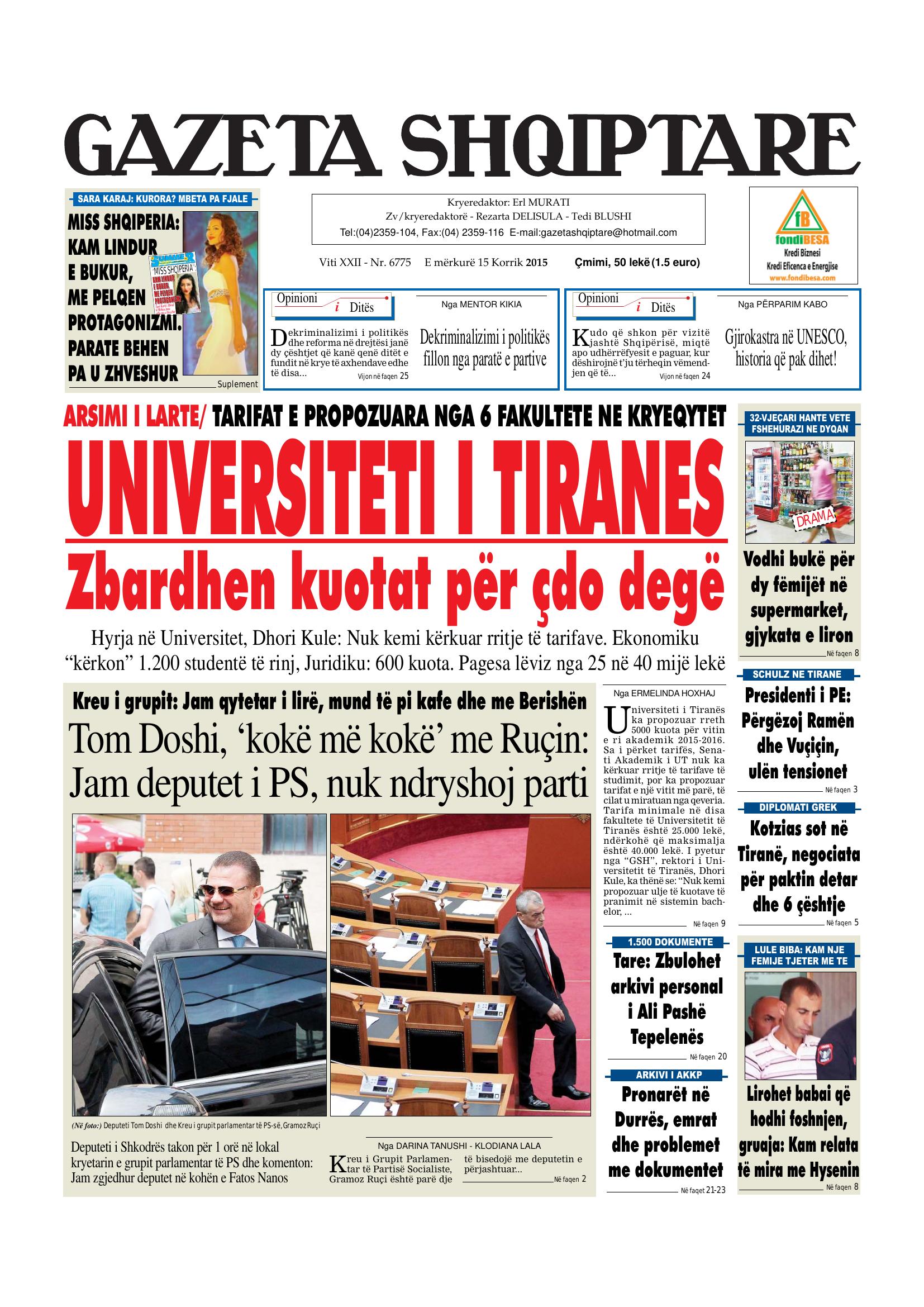 Gazeta Shqiptare 2015-07-15