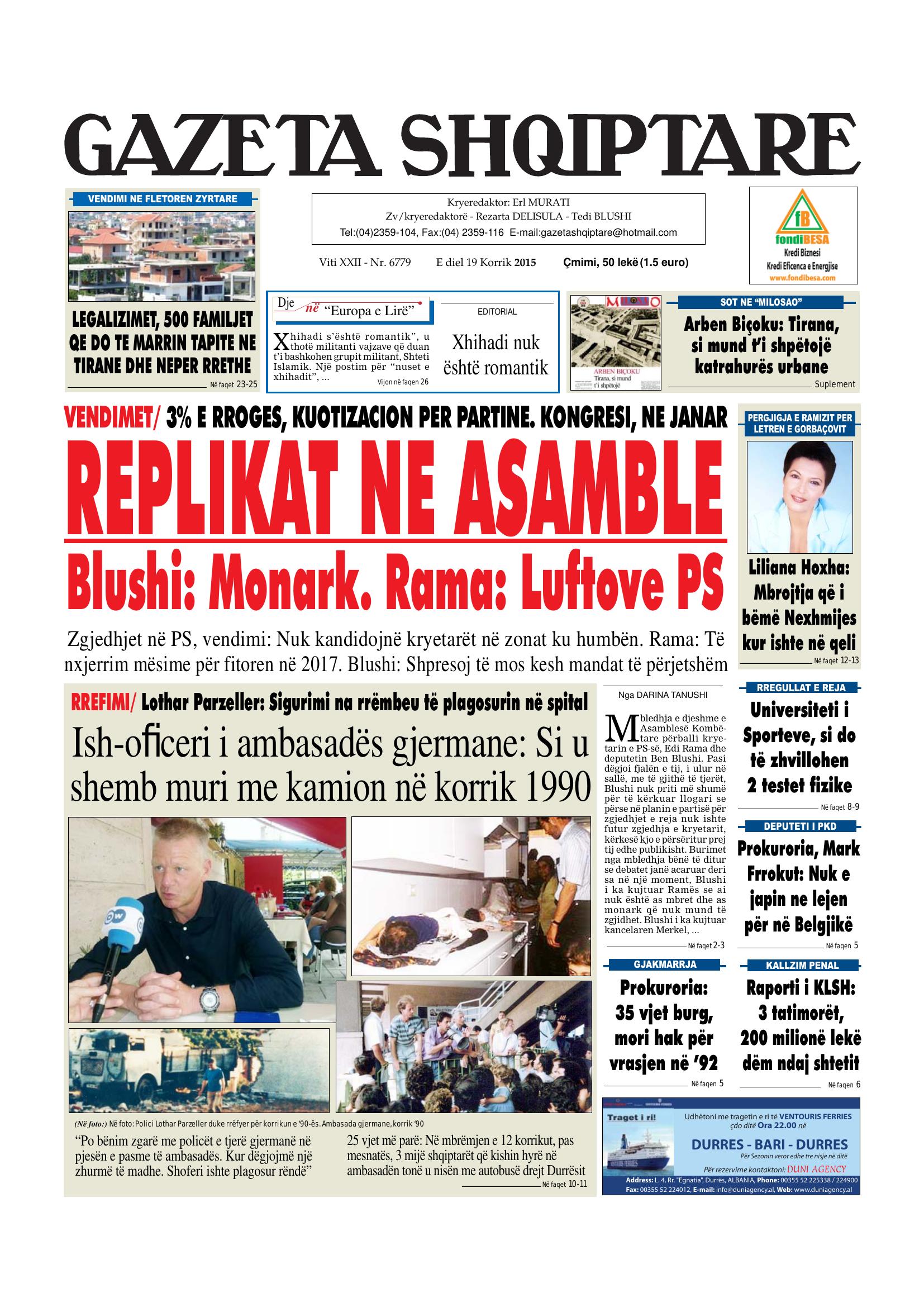 Gazeta Shqiptare 2015-07-19