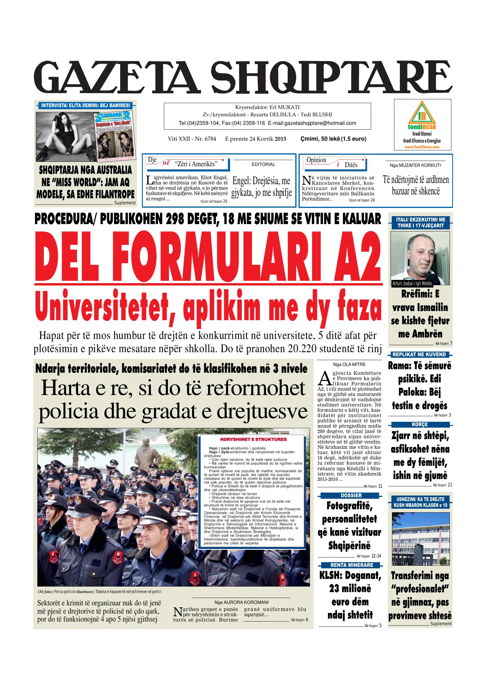 Gazeta Shqiptare 2015-07-24