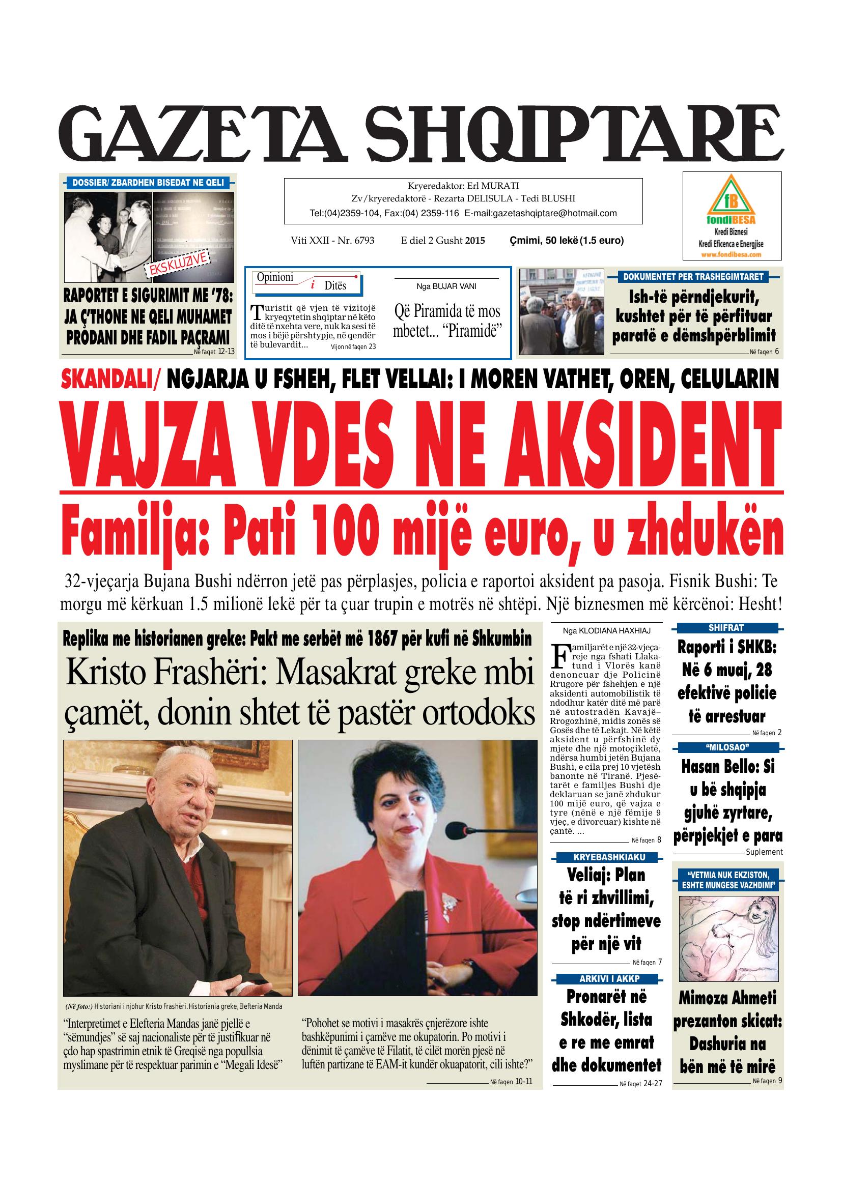 Gazeta Shqiptare 2015-08-02