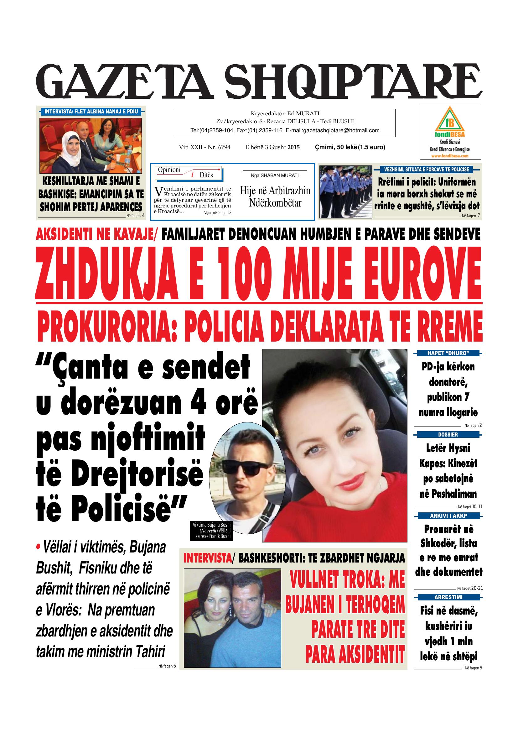 Gazeta Shqiptare 2015-08-03