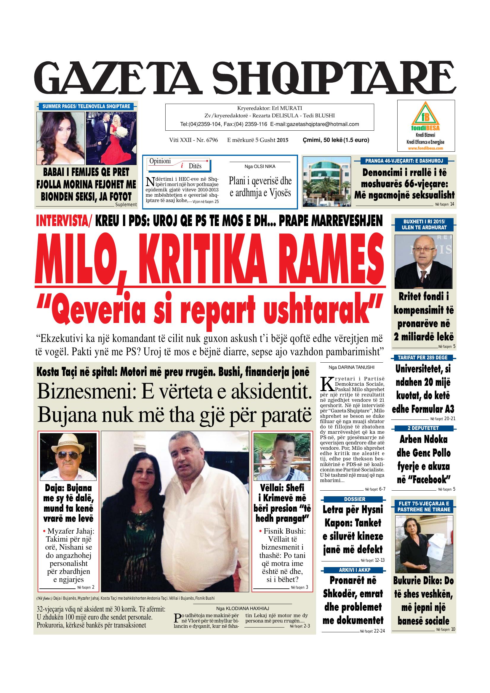 Gazeta Shqiptare 2015-08-05