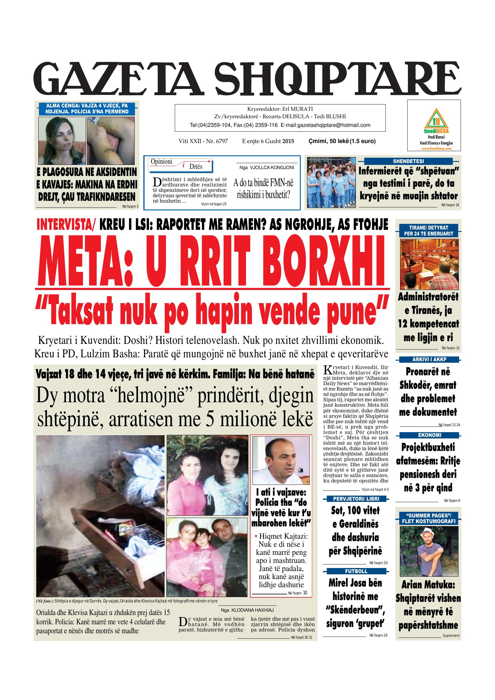 Gazeta Shqiptare 2015-08-06