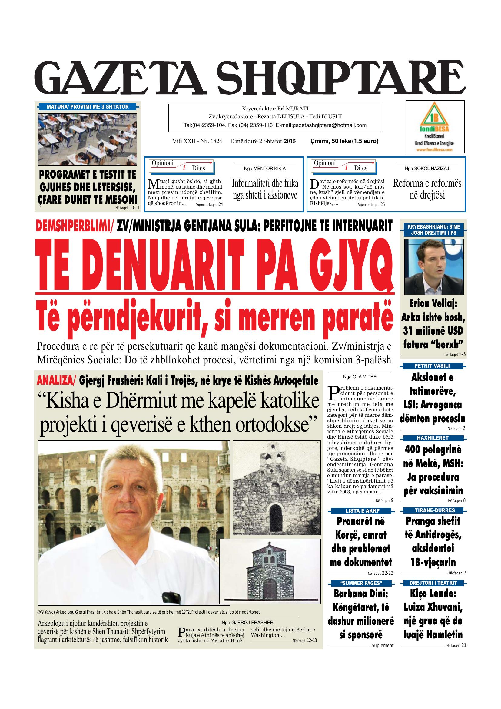 Gazeta Shqiptare 2015-09-02
