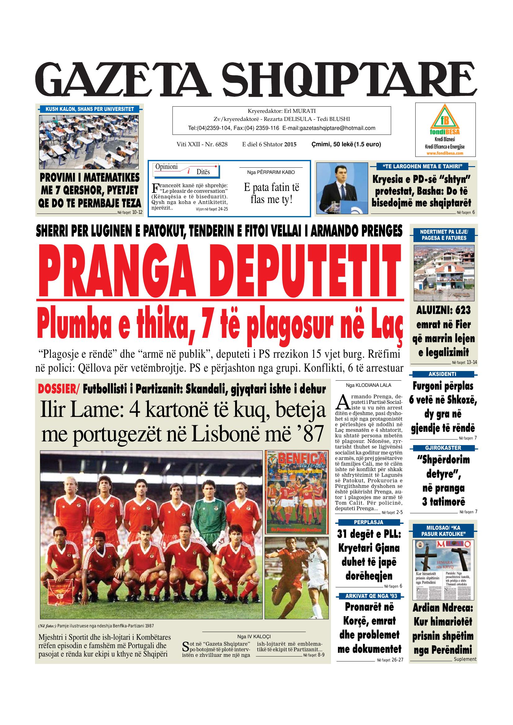 Gazeta Shqiptare 2015-09-06