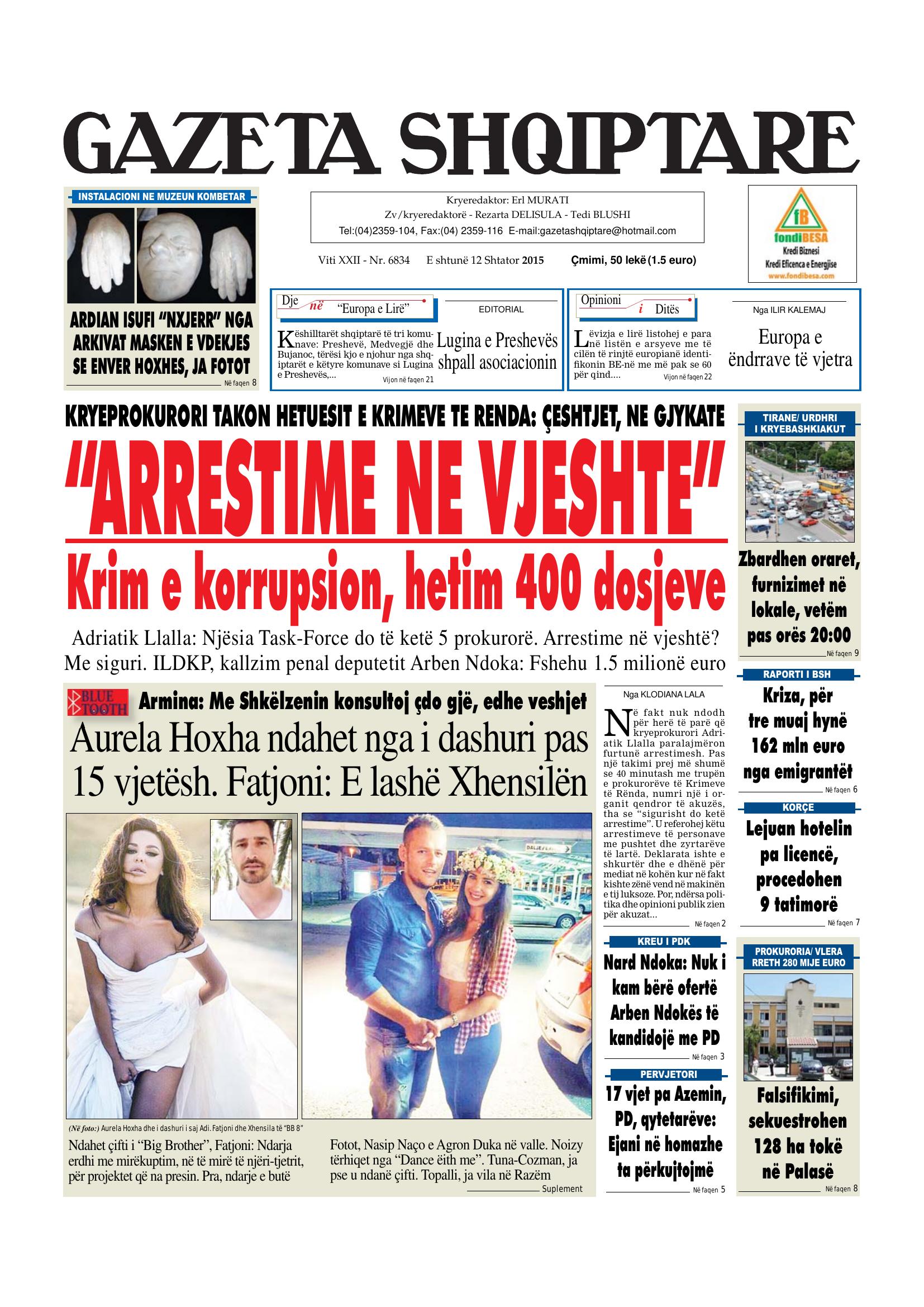 Gazeta Shqiptare 2015-09-12