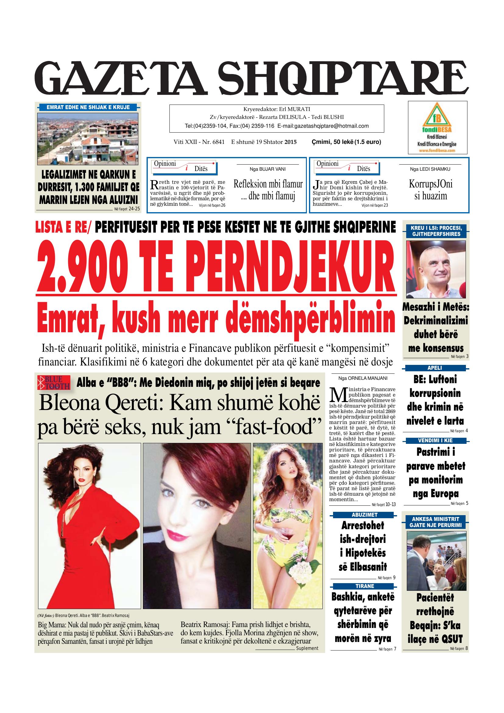Gazeta Shqiptare 2015-09-19