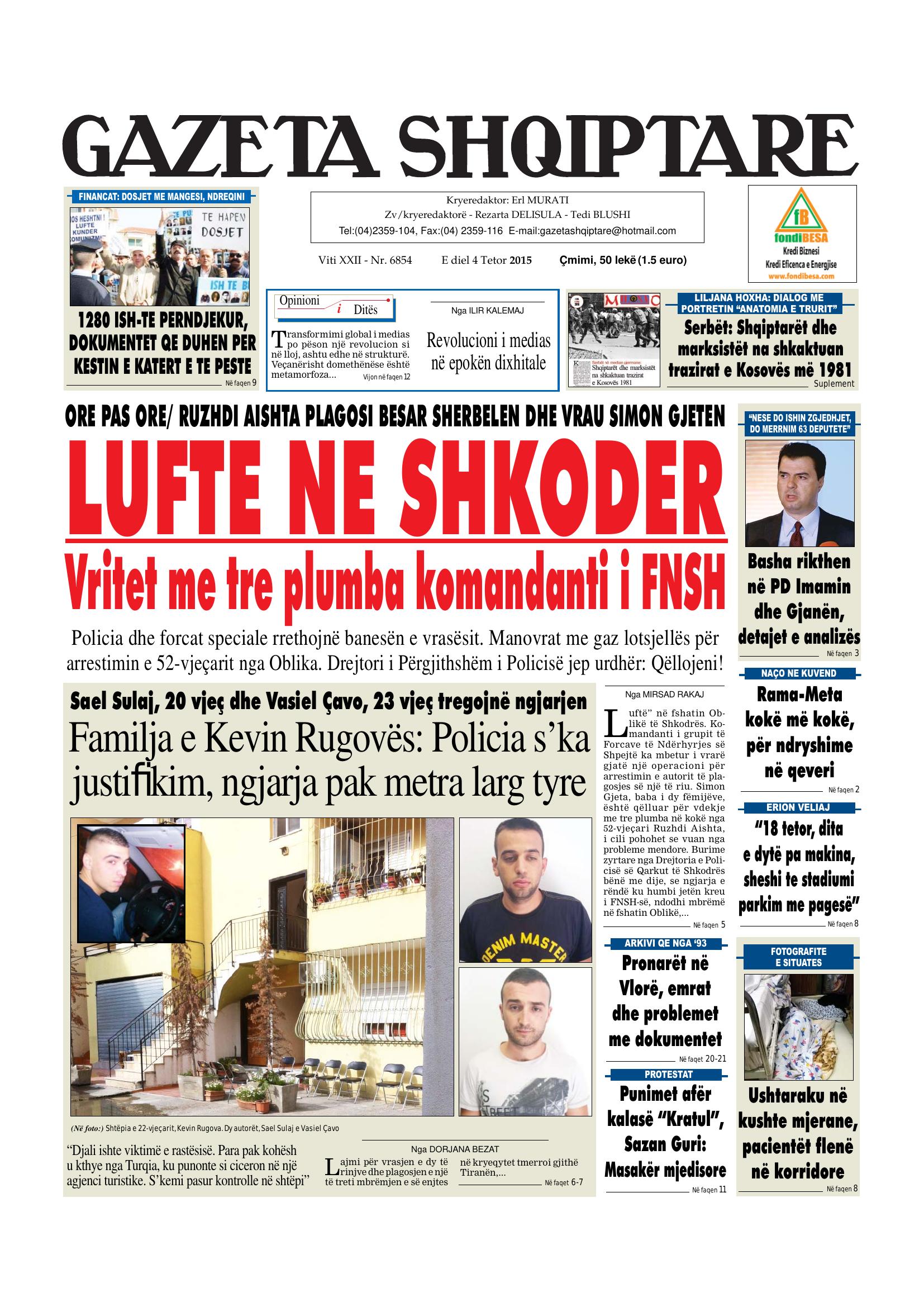 Gazeta Shqiptare 2015-10-04