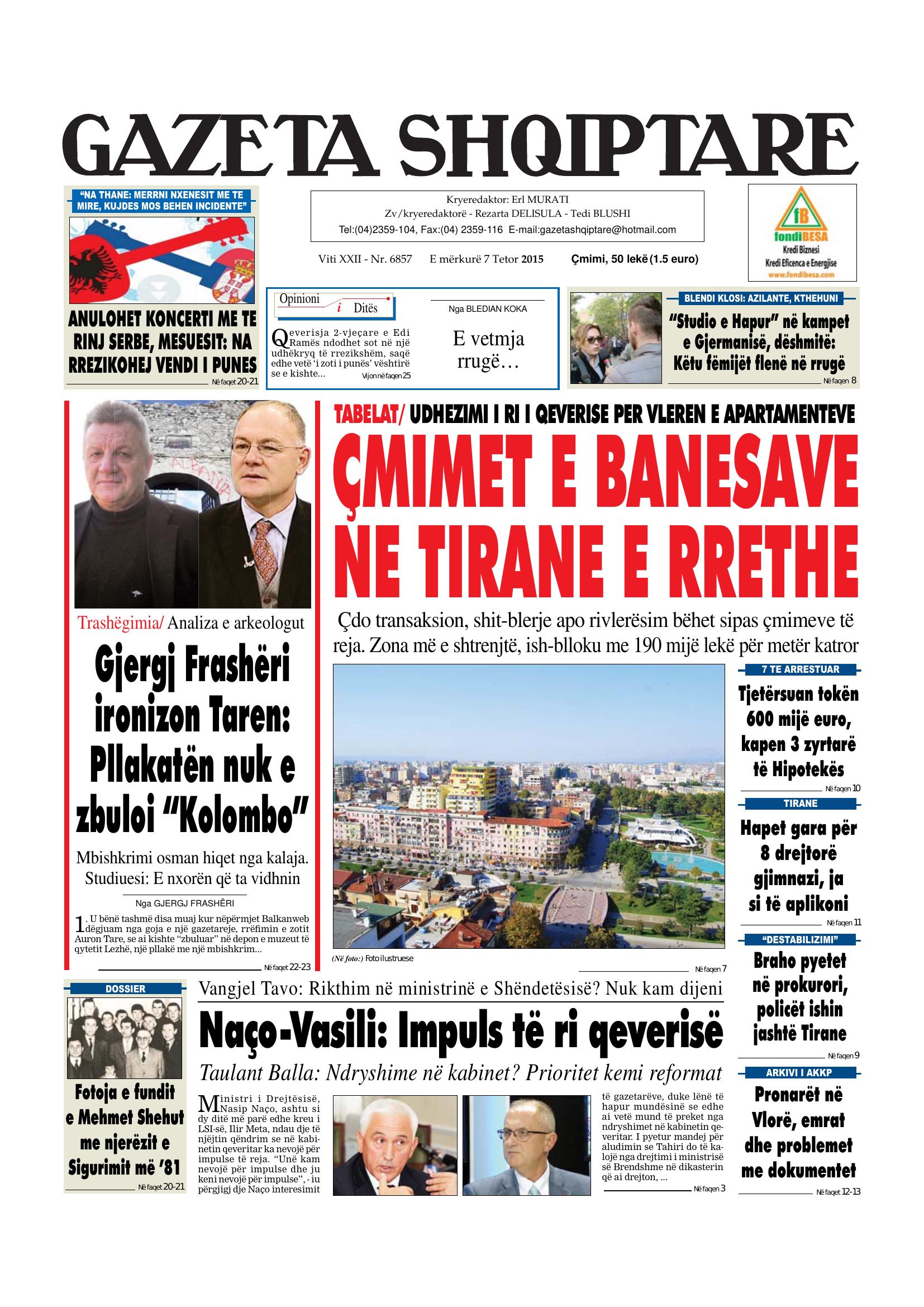 Gazeta Shqiptare 2015-10-07