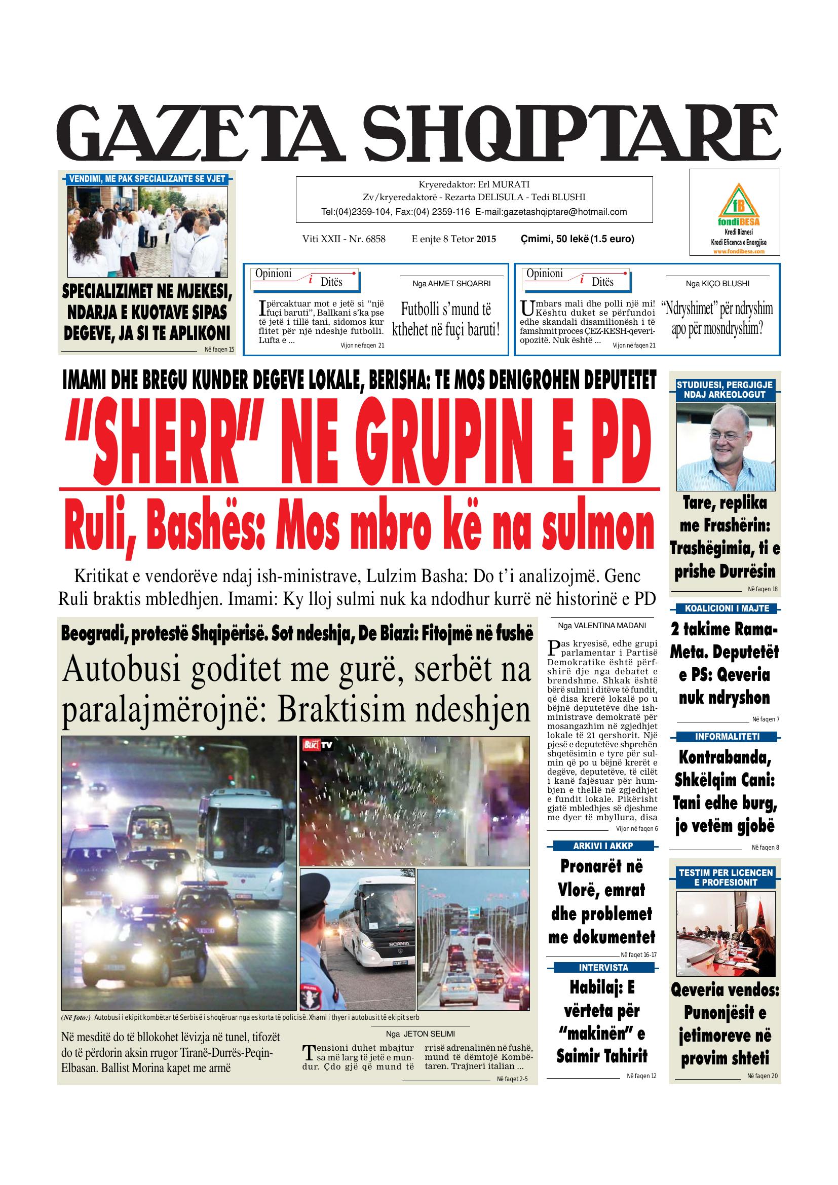 Gazeta Shqiptare 2015-10-08