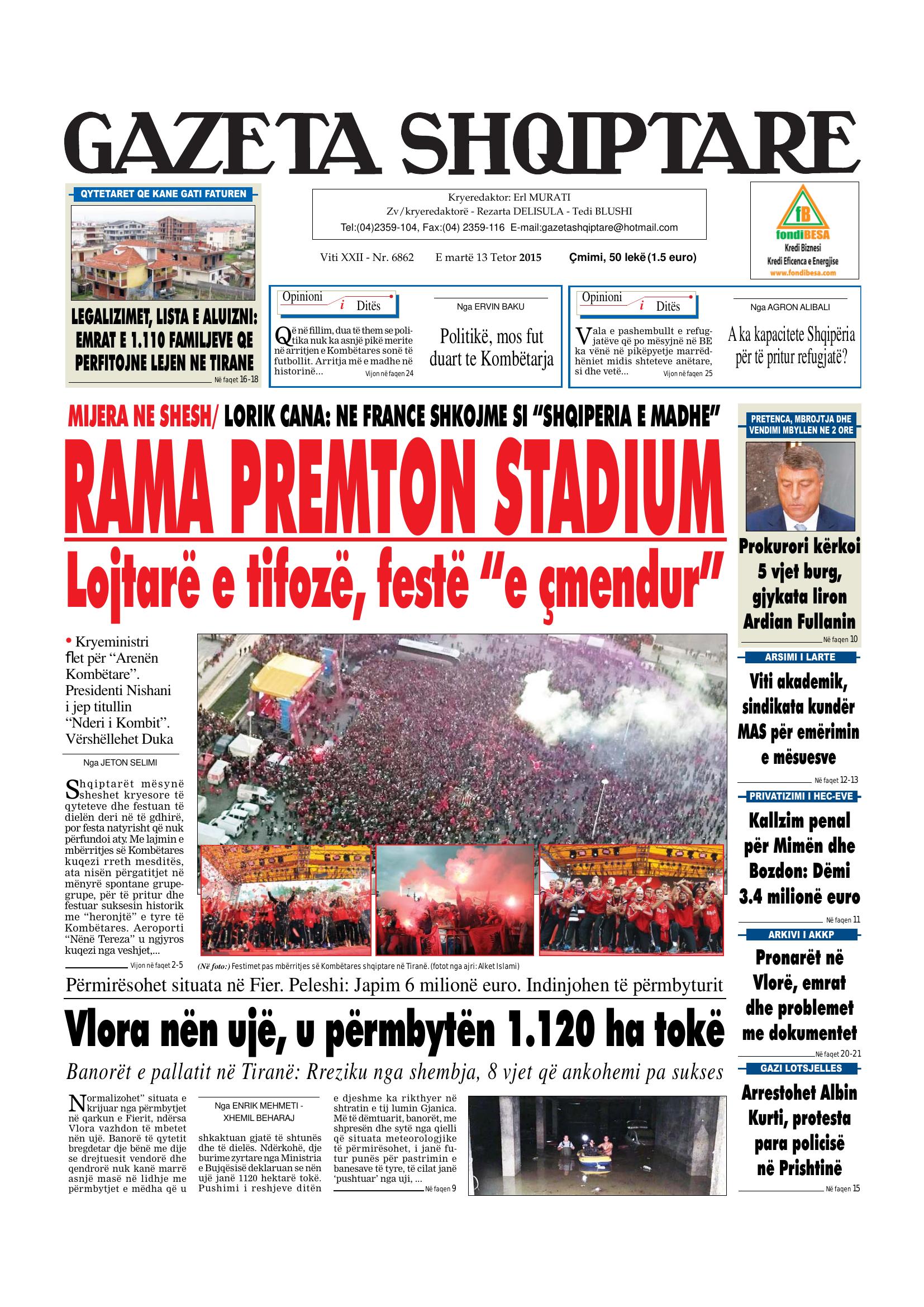 Gazeta Shqiptare 2015-10-13