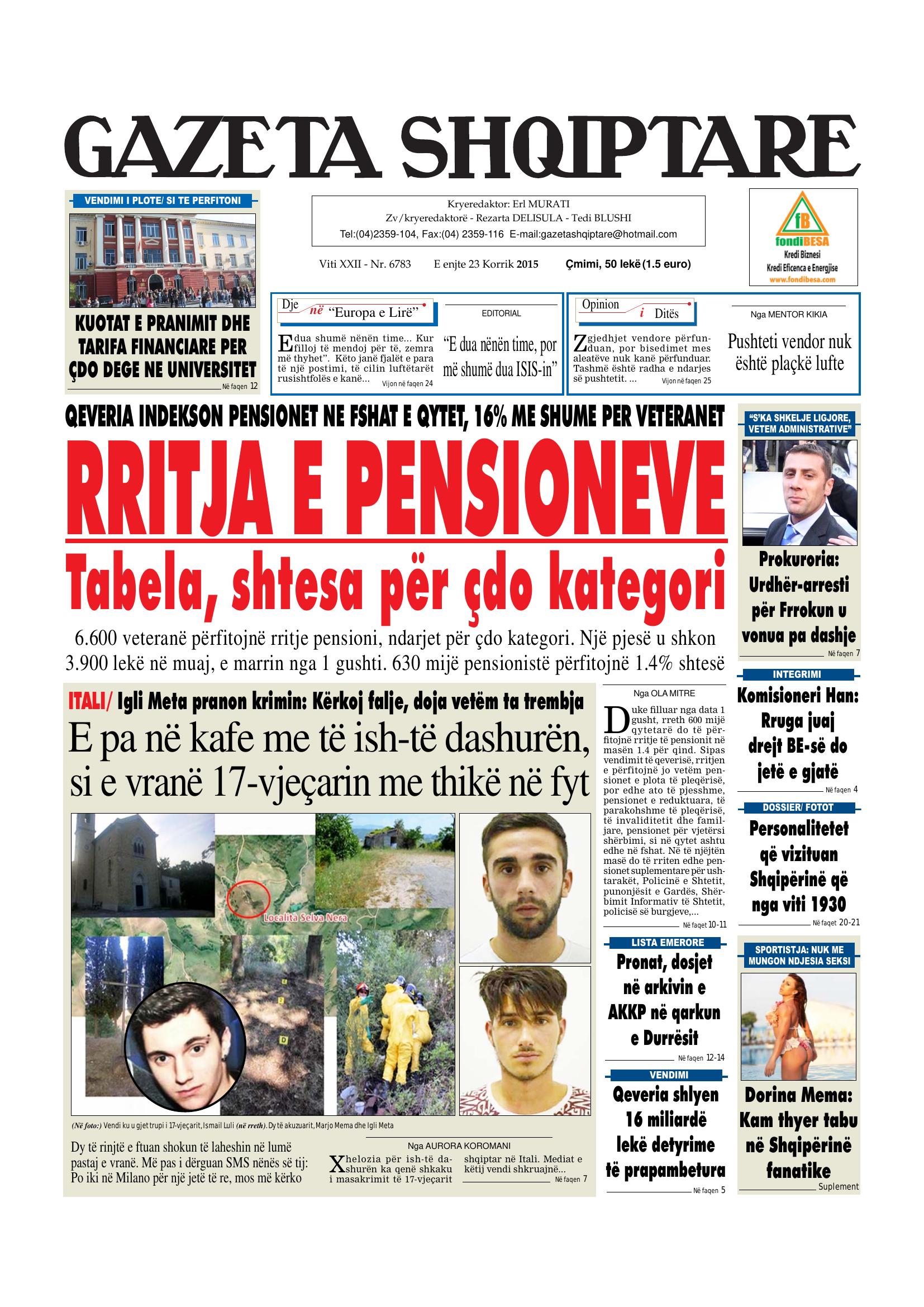 Gazeta Shqiptare 2015-07-23
