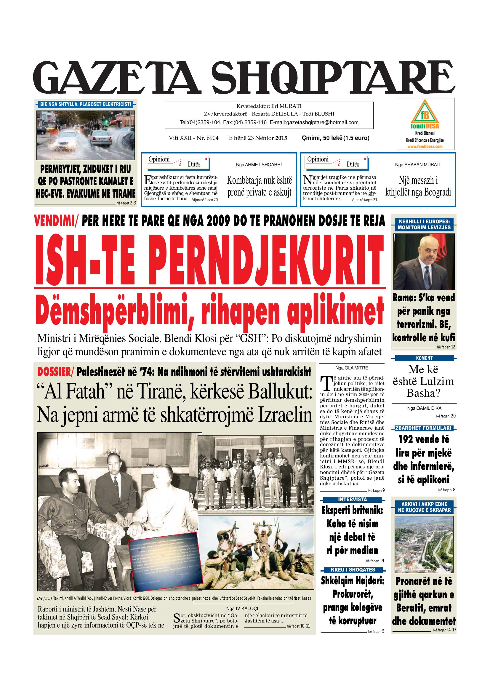 Gazeta Shqiptare 2015-11-23