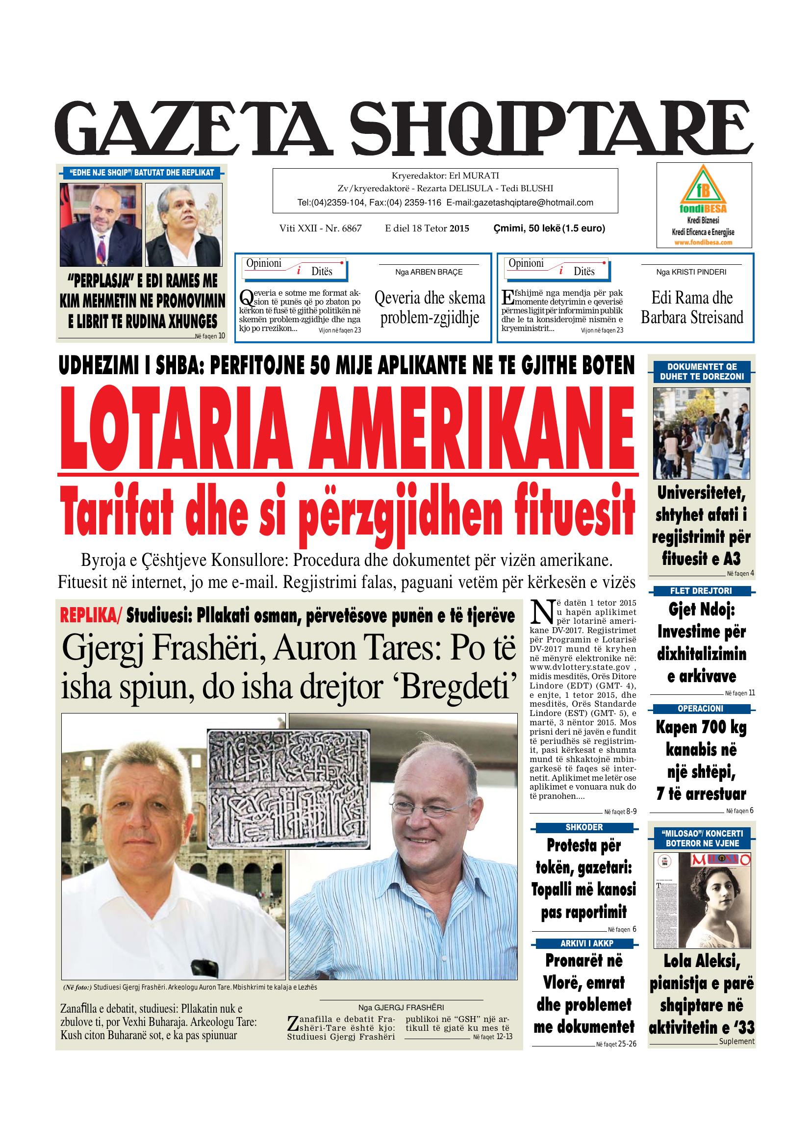 Gazeta Shqiptare 2015-10-18