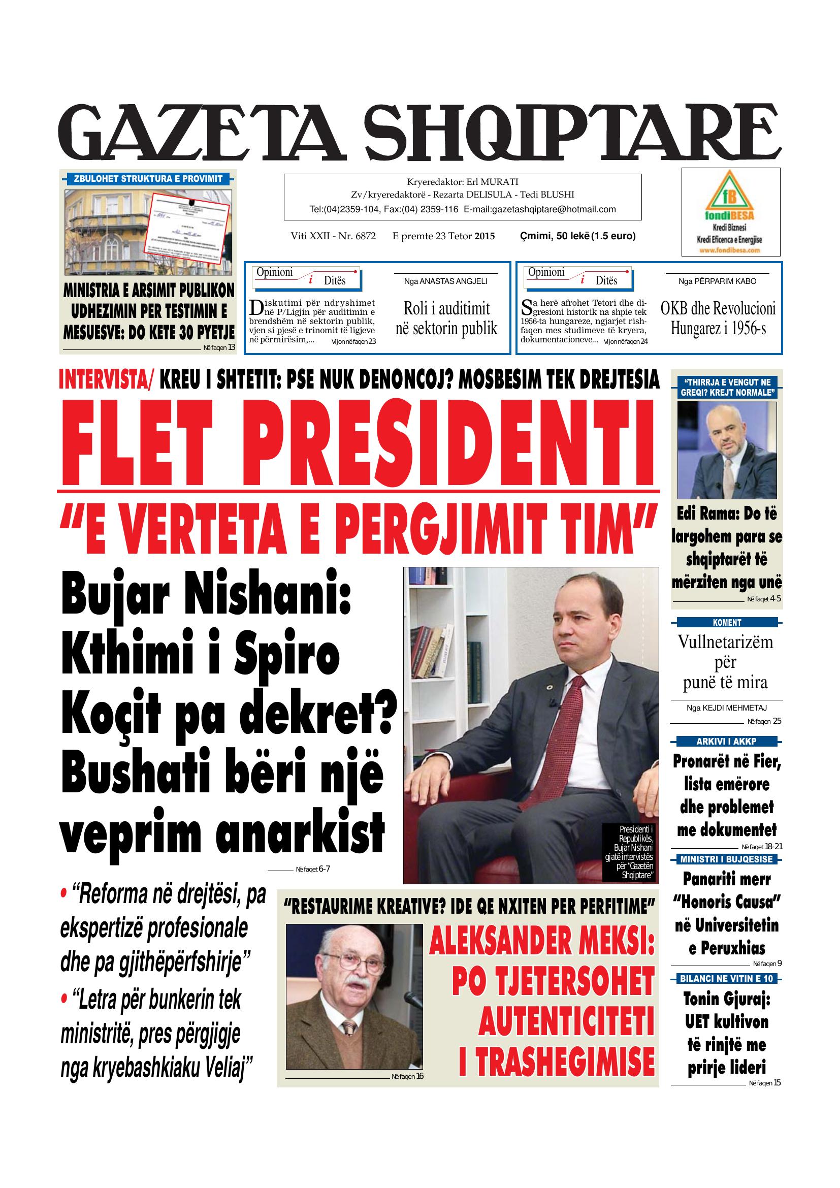 Gazeta Shqiptare 2015-10-23