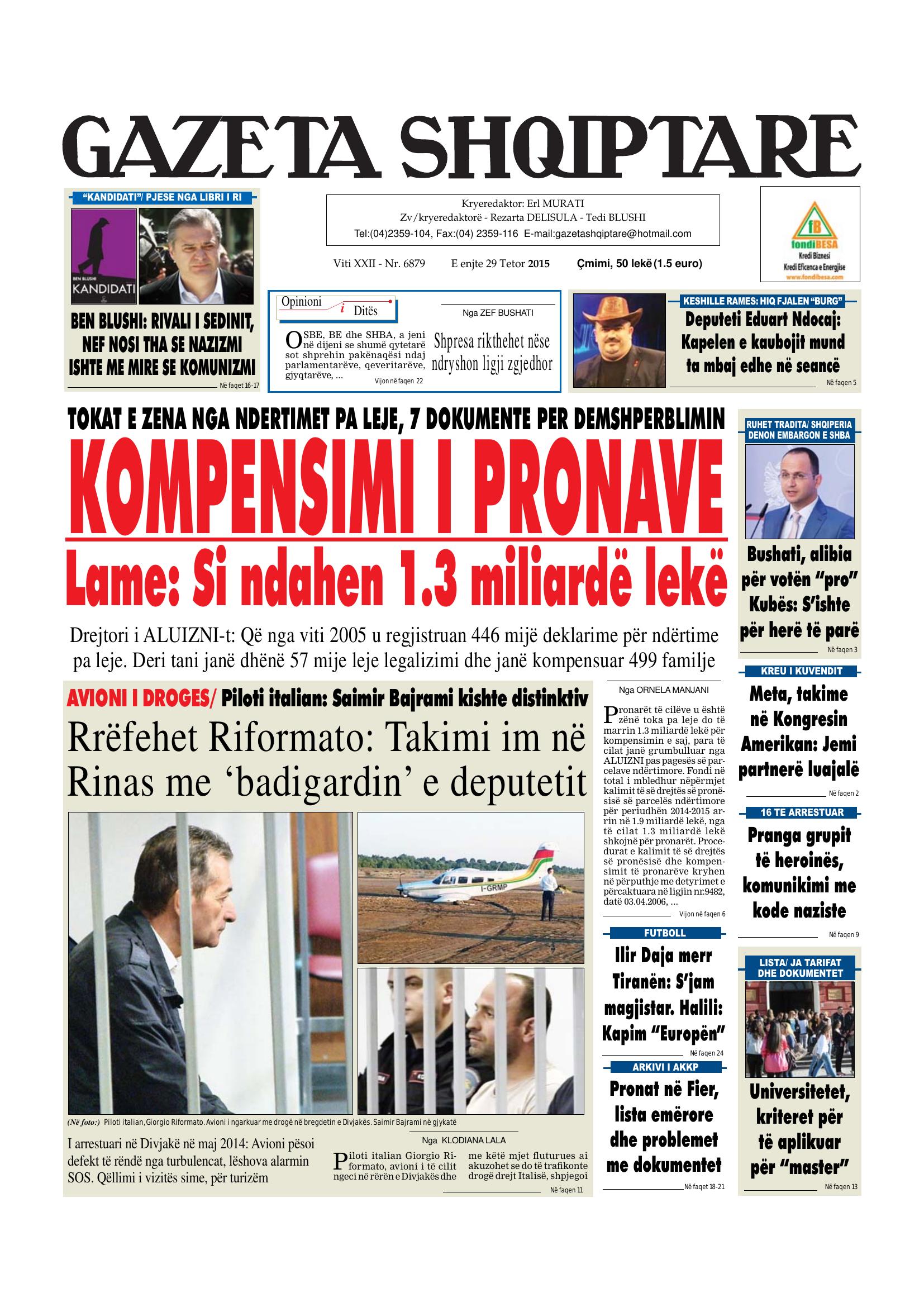 Gazeta Shqiptare 2015-10-29
