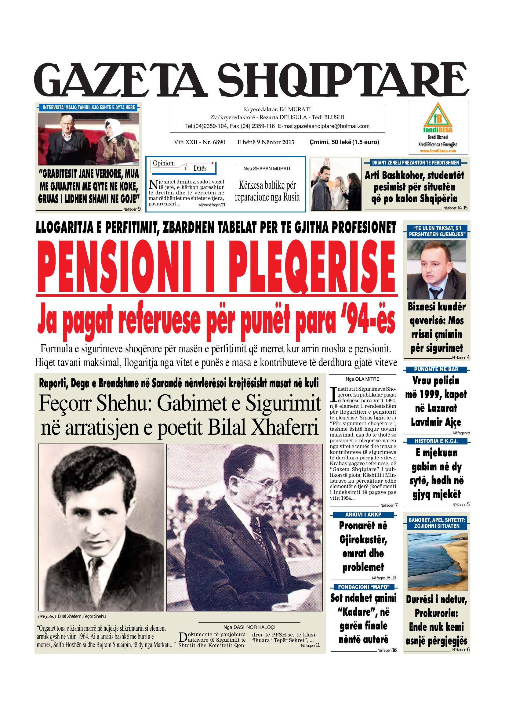 Gazeta Shqiptare 2015-11-09