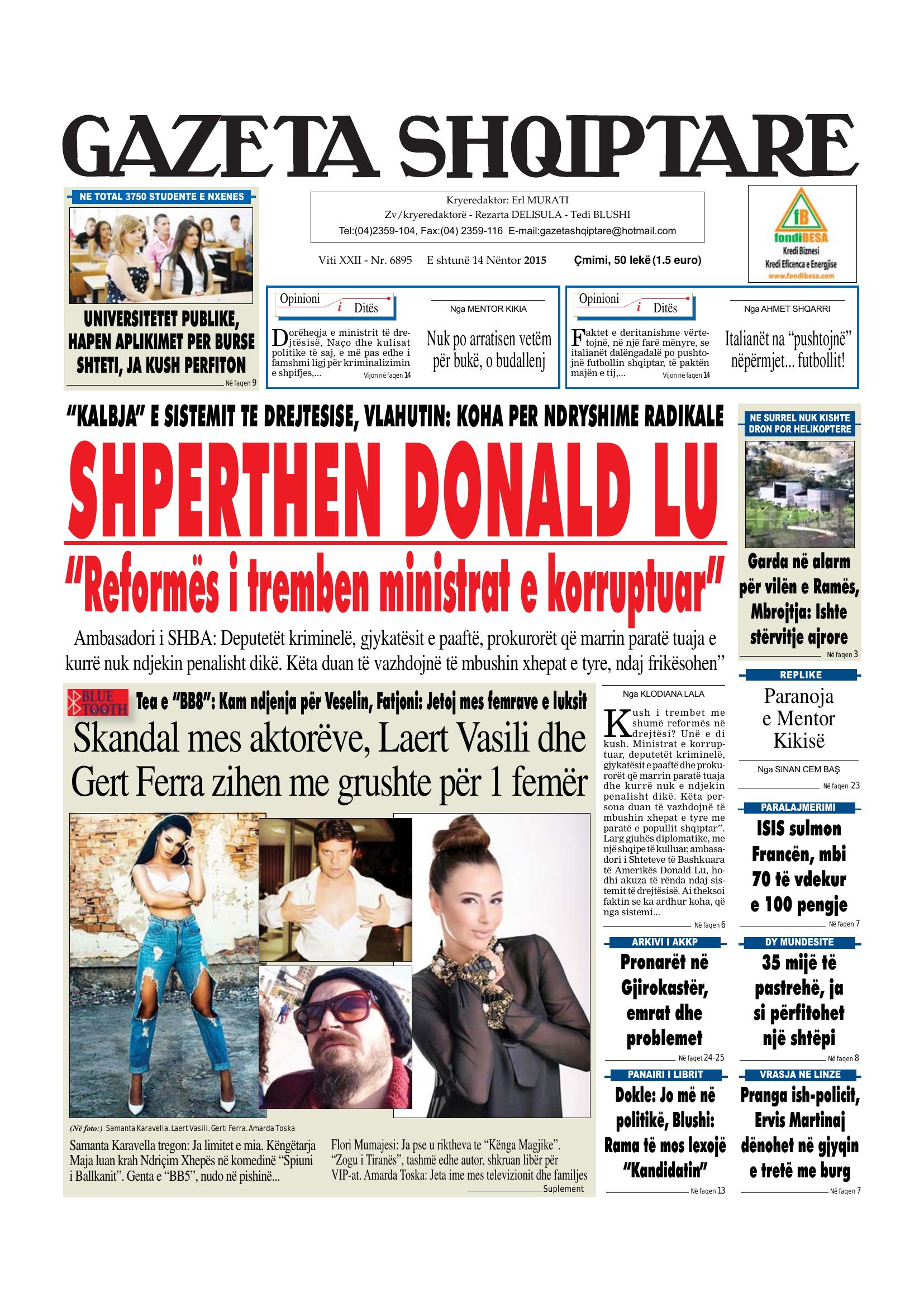 Gazeta Shqiptare 2015-11-14