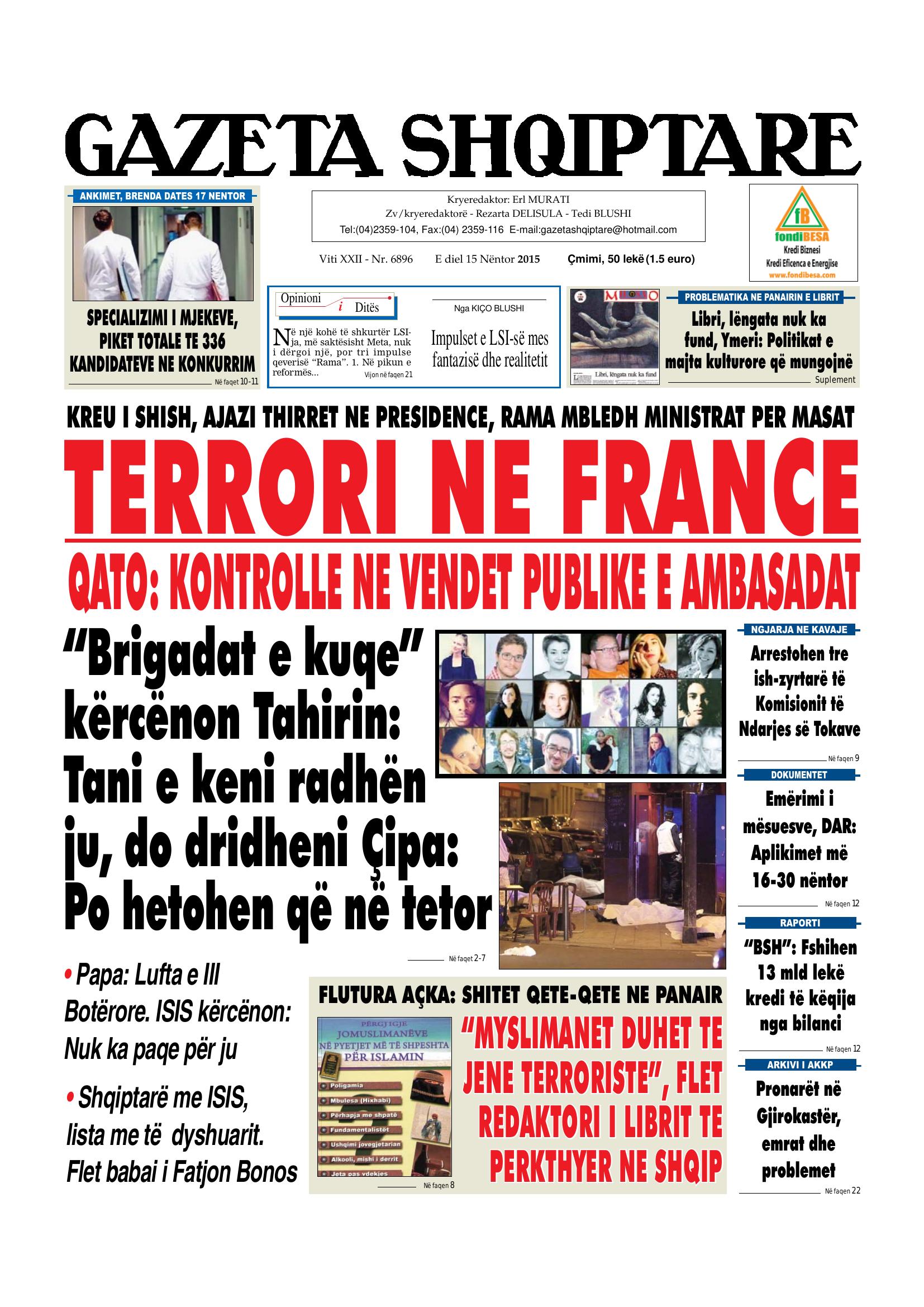 Gazeta Shqiptare 2015-11-15
