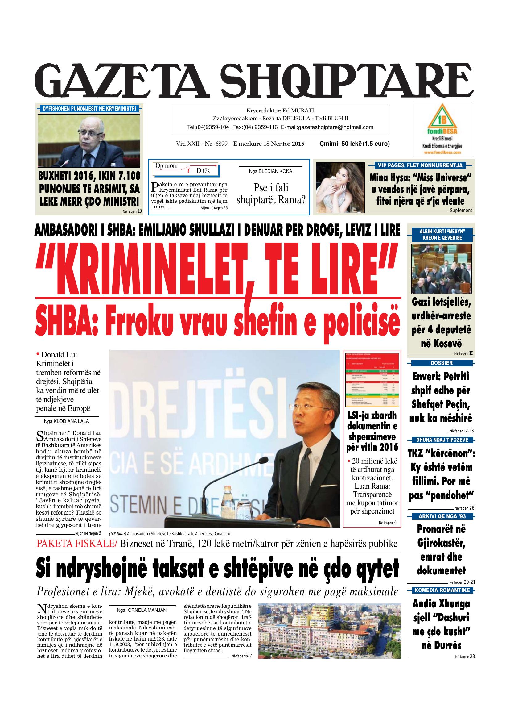 Gazeta Shqiptare 2015-11-18