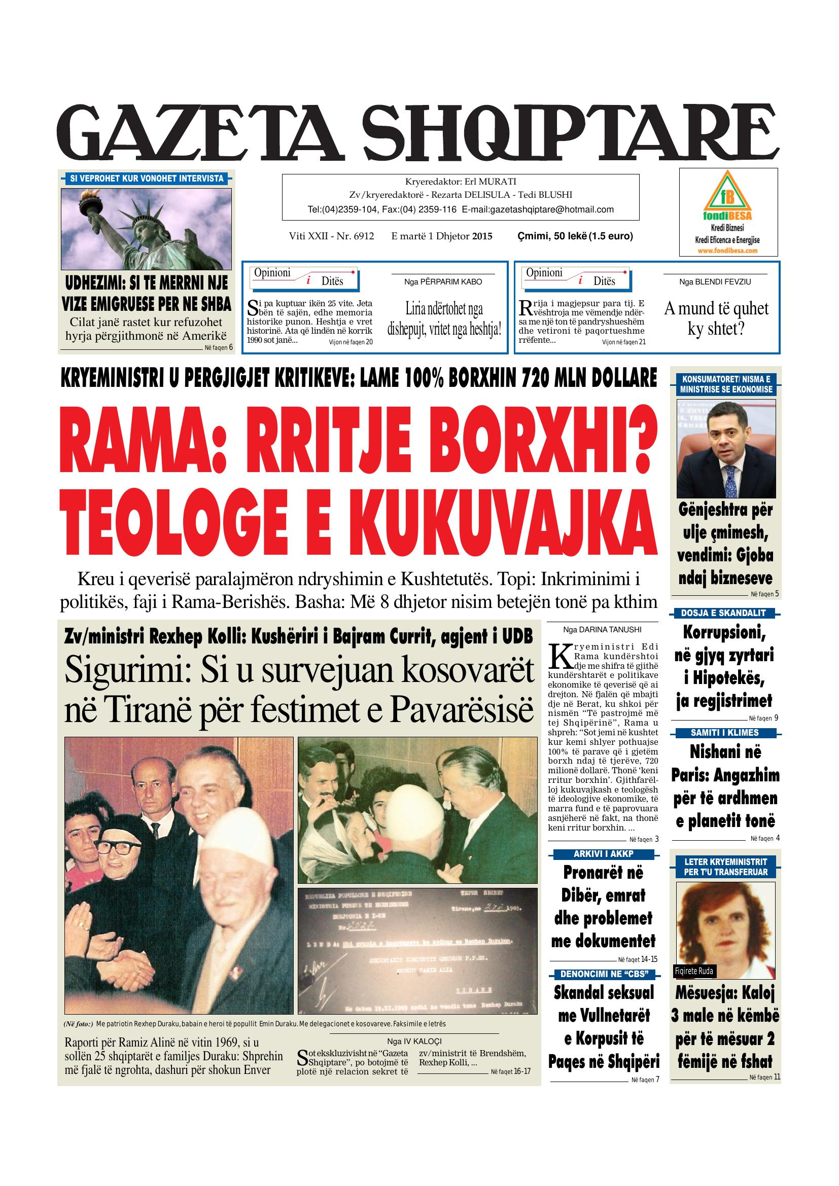 Gazeta Shqiptare 2015-12-01