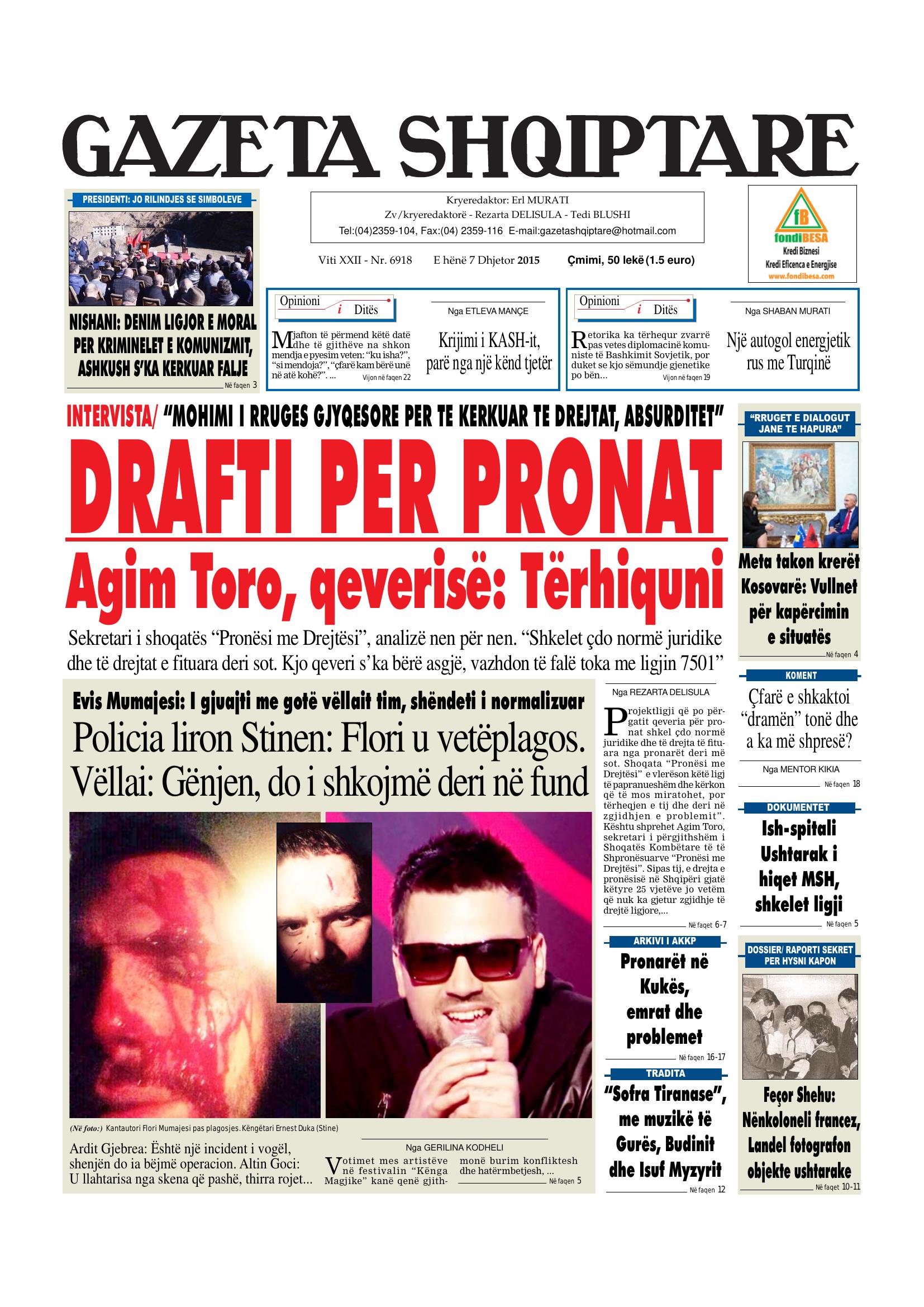 Gazeta Shqiptare 2015-12-07