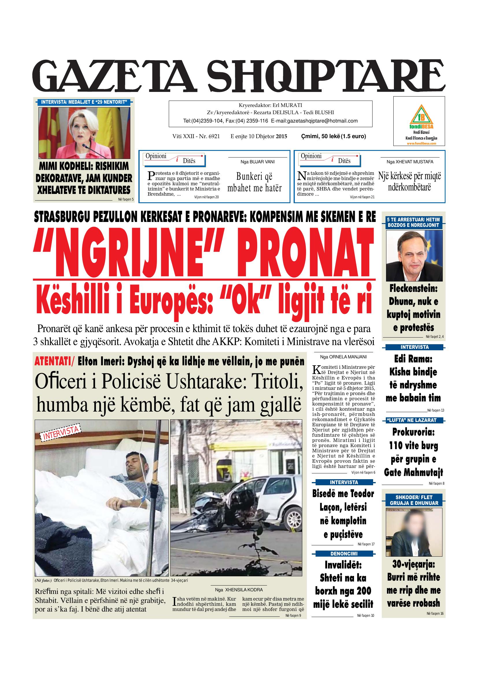 Gazeta Shqiptare 2015-12-10