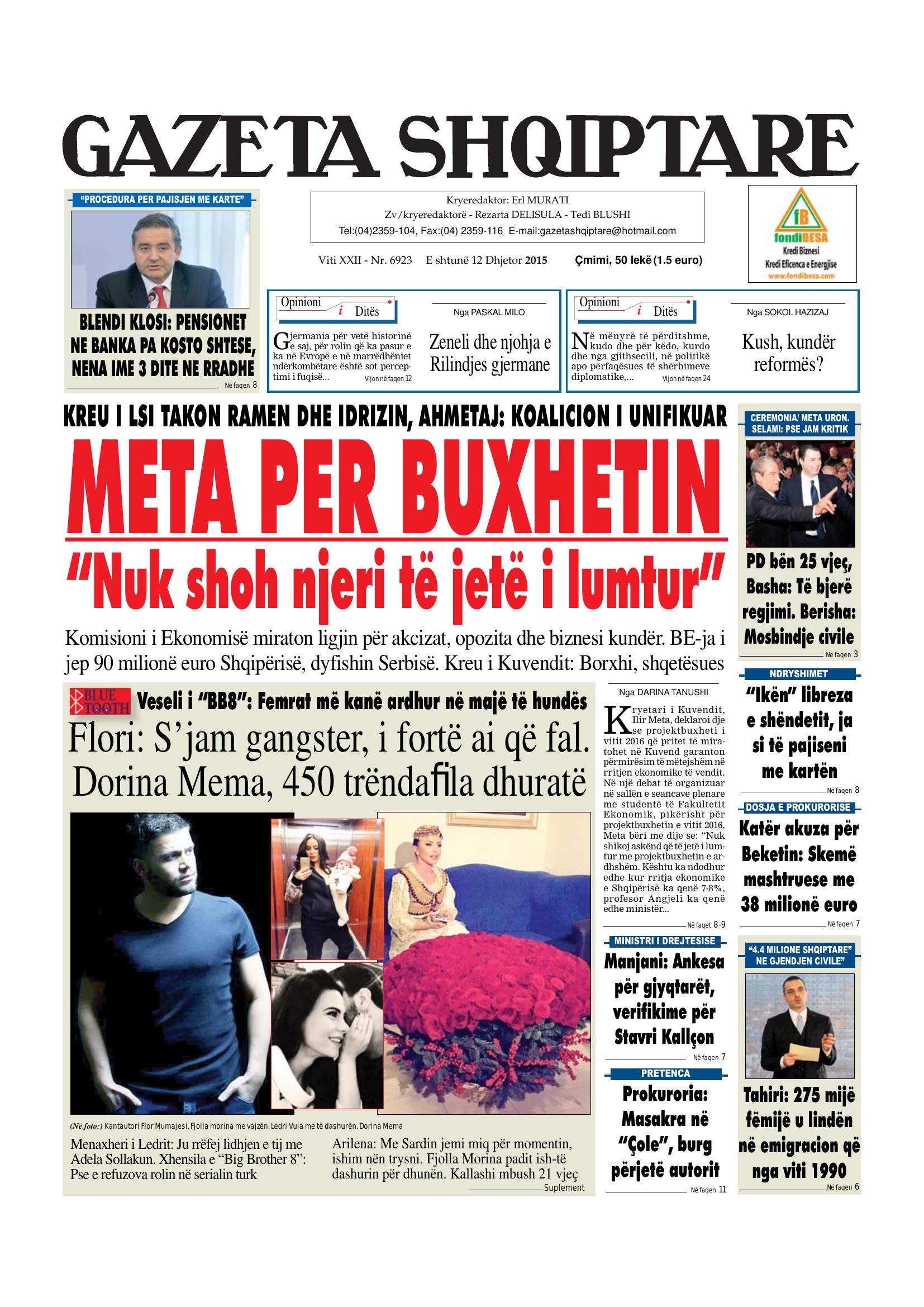 Gazeta Shqiptare 2015-12-12