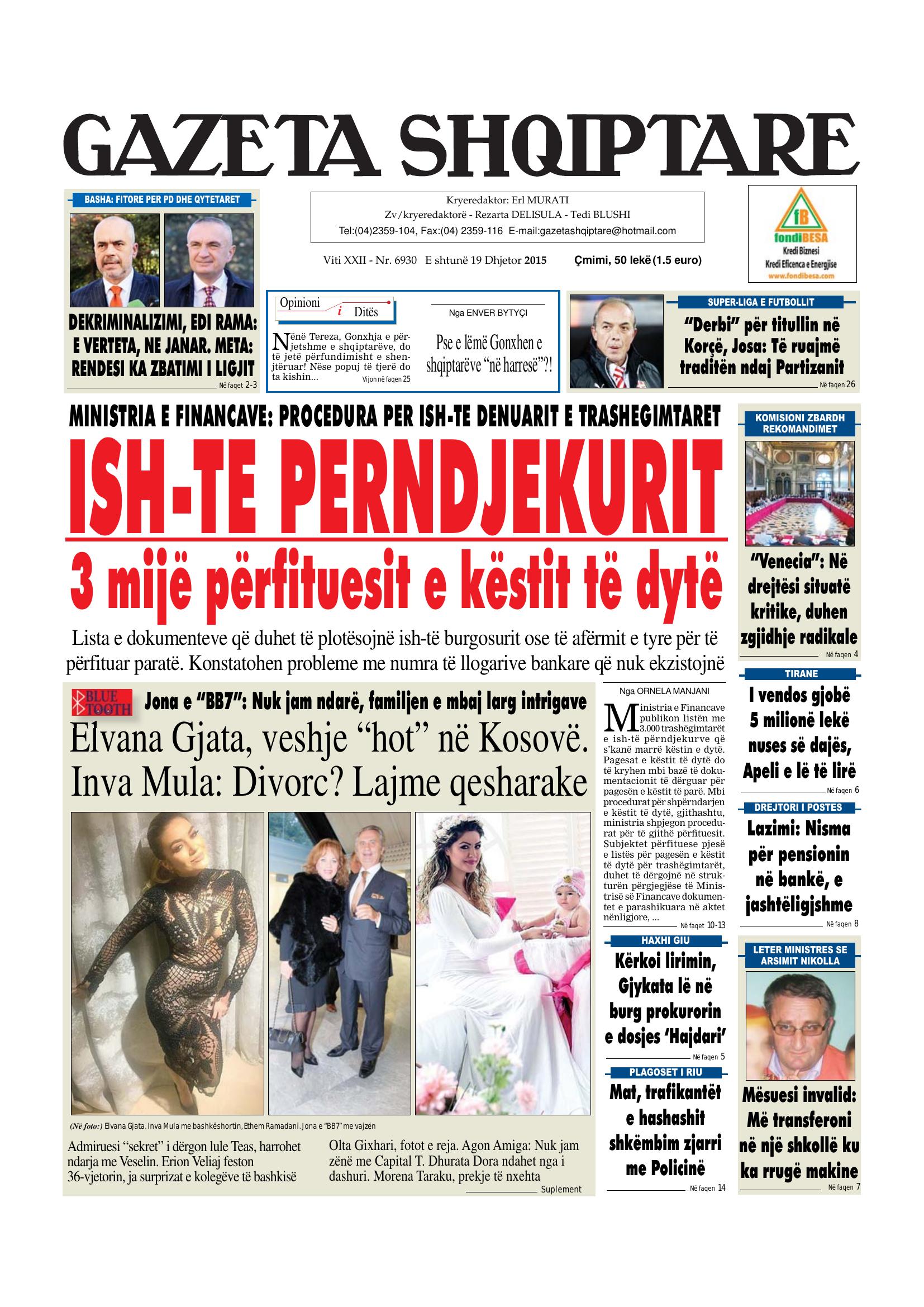 Gazeta Shqiptare 2015-12-19