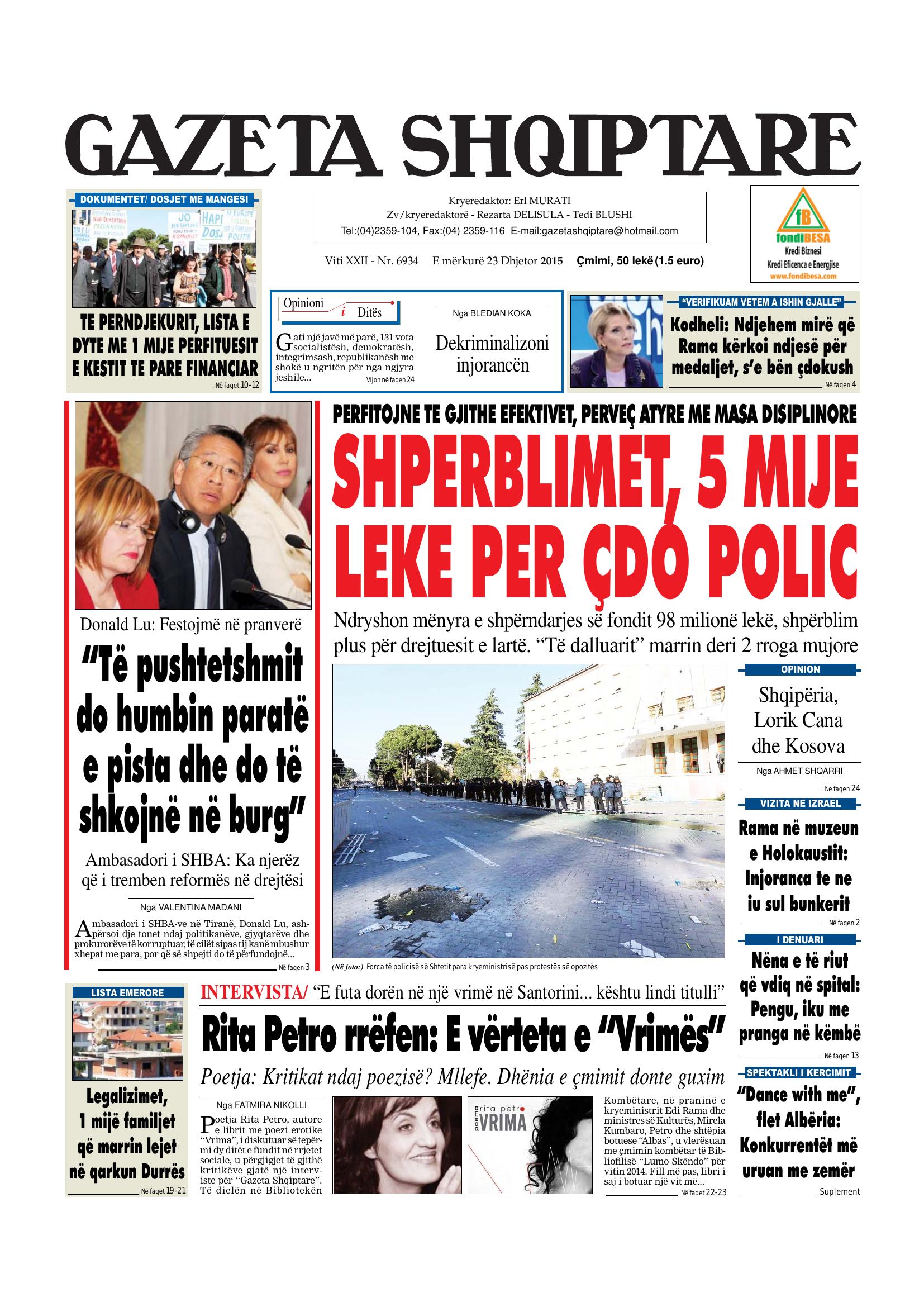 Gazeta Shqiptare 2015-12-23