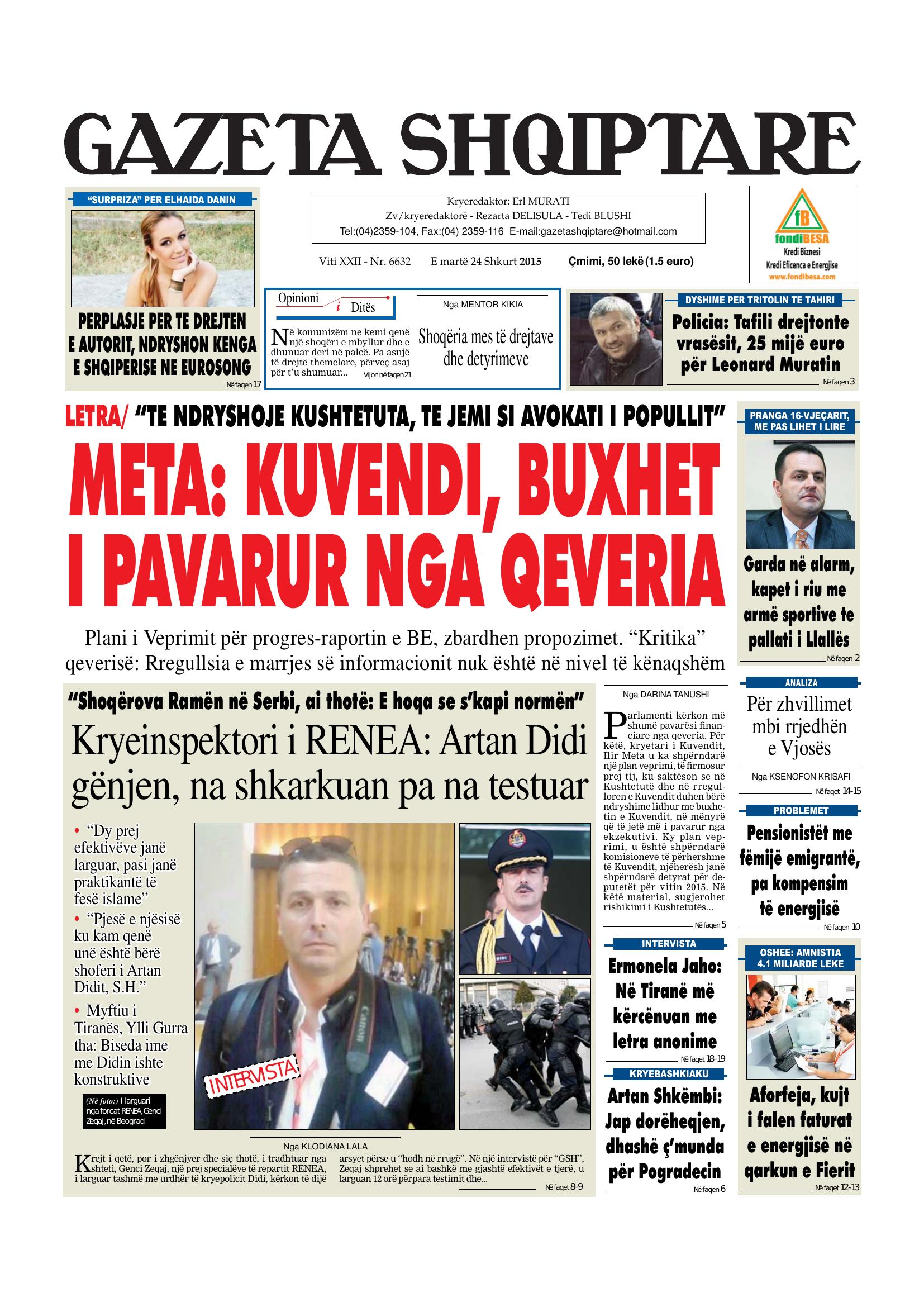 Gazeta Shqiptare 2015-02-24